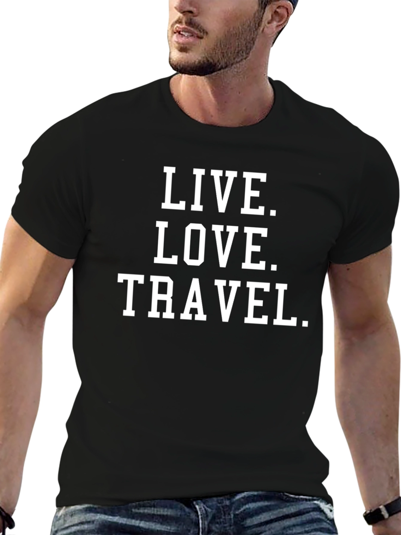 Live Love Travel Graphic Tee - Classic Crew Neck