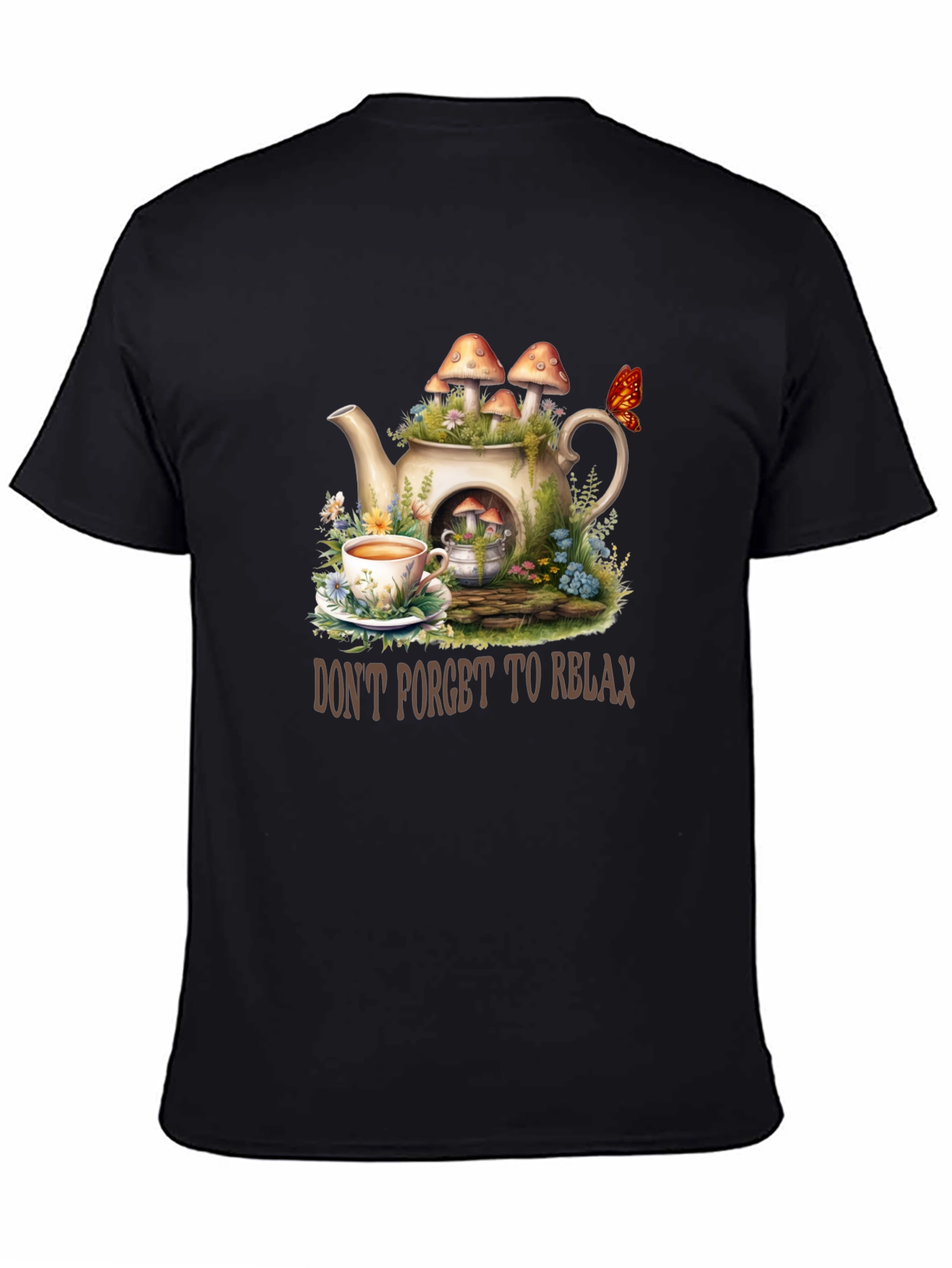 Relaxing Tea Party T-Shirt - Mushroom Teapot Design