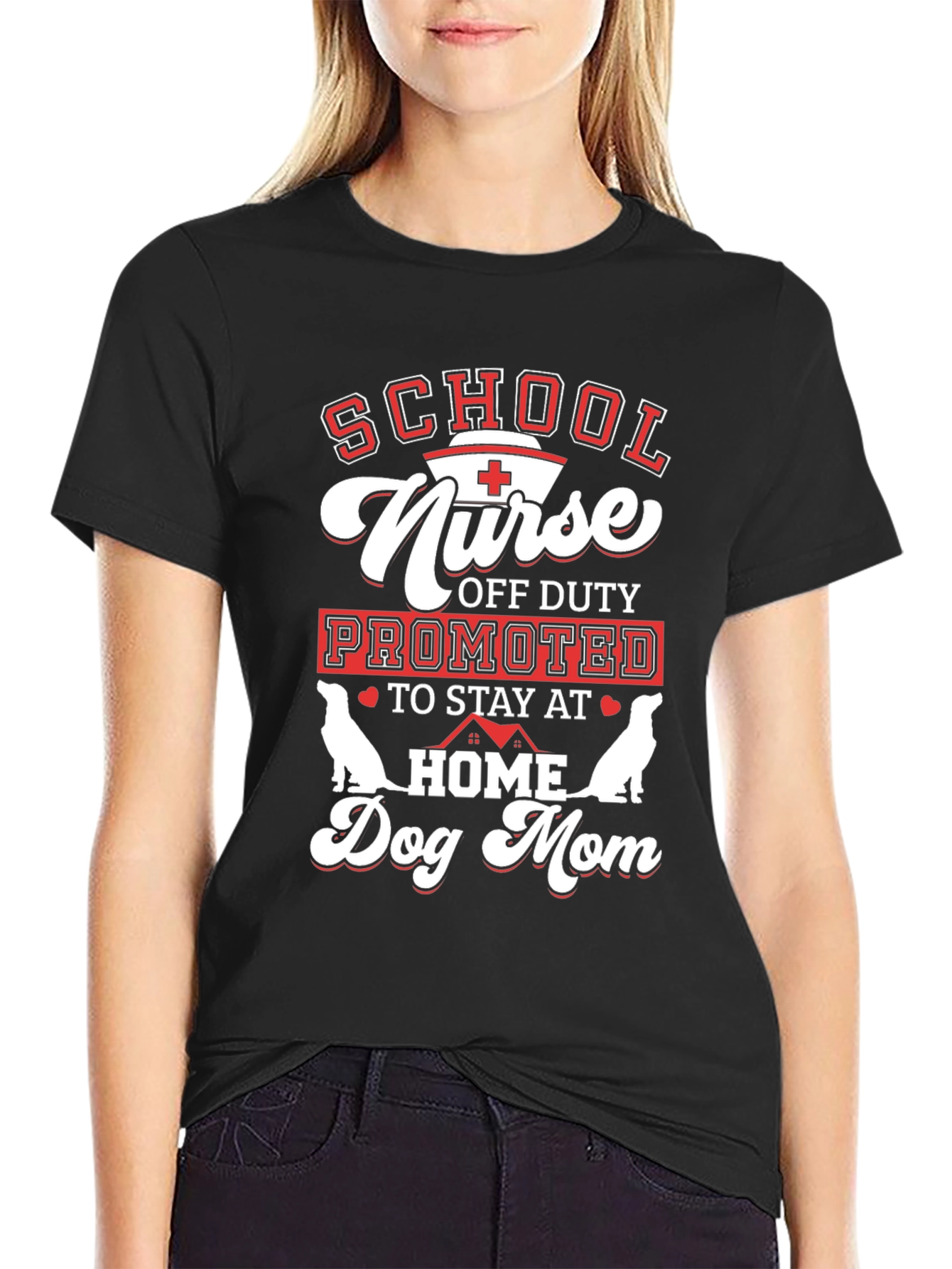 School Nurse Dog Mom Graphic Tee