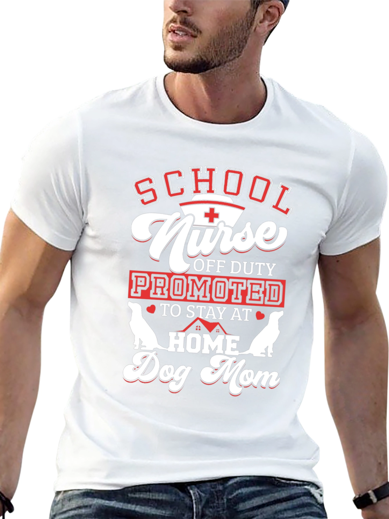 School Nurse Dog Mom Graphic Tee