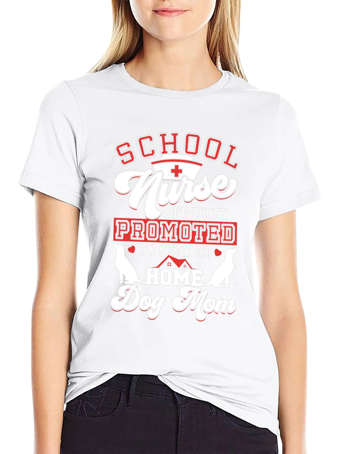 School Nurse Dog Mom Graphic Tee