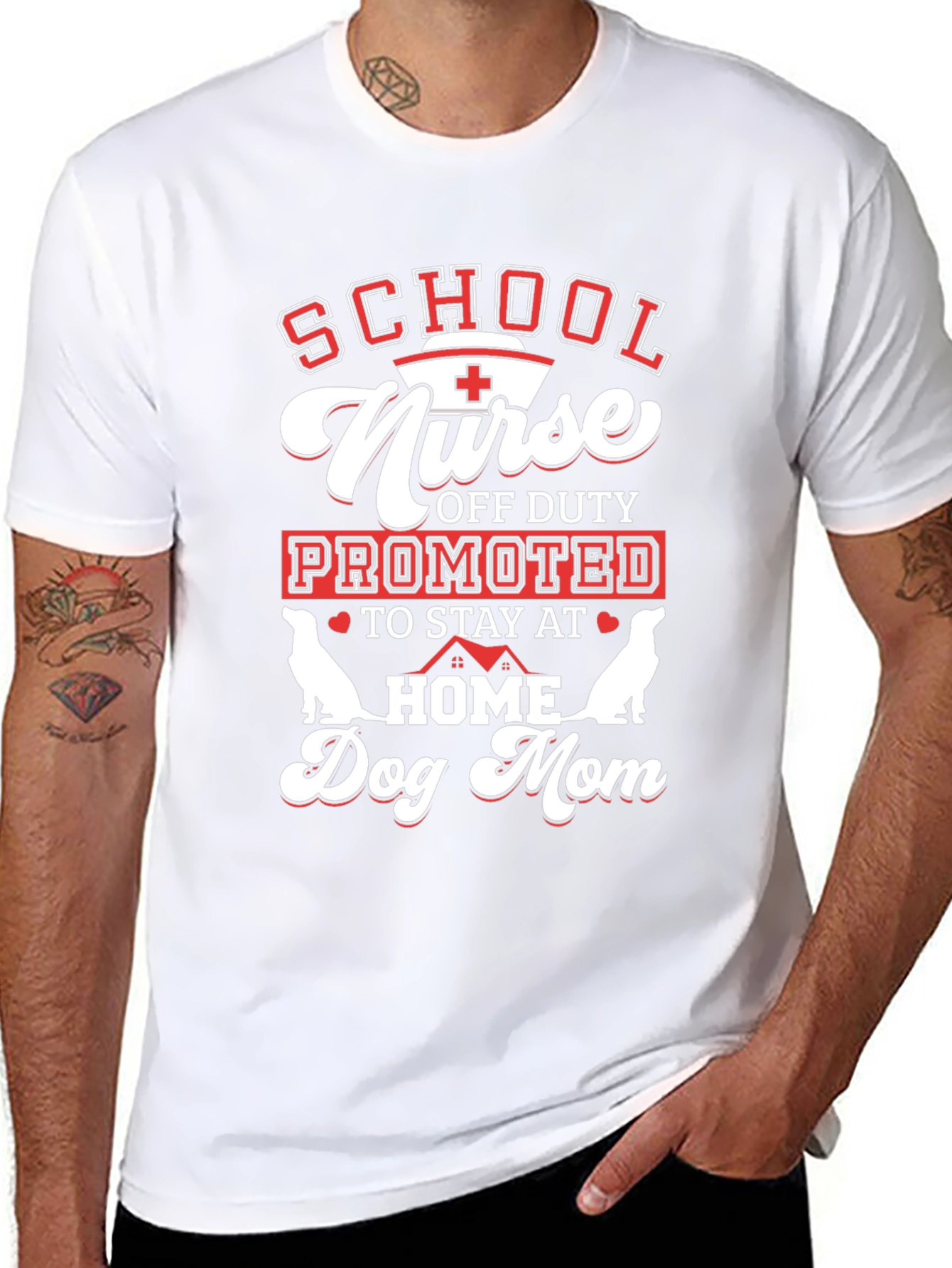 School Nurse Dog Mom Graphic Tee