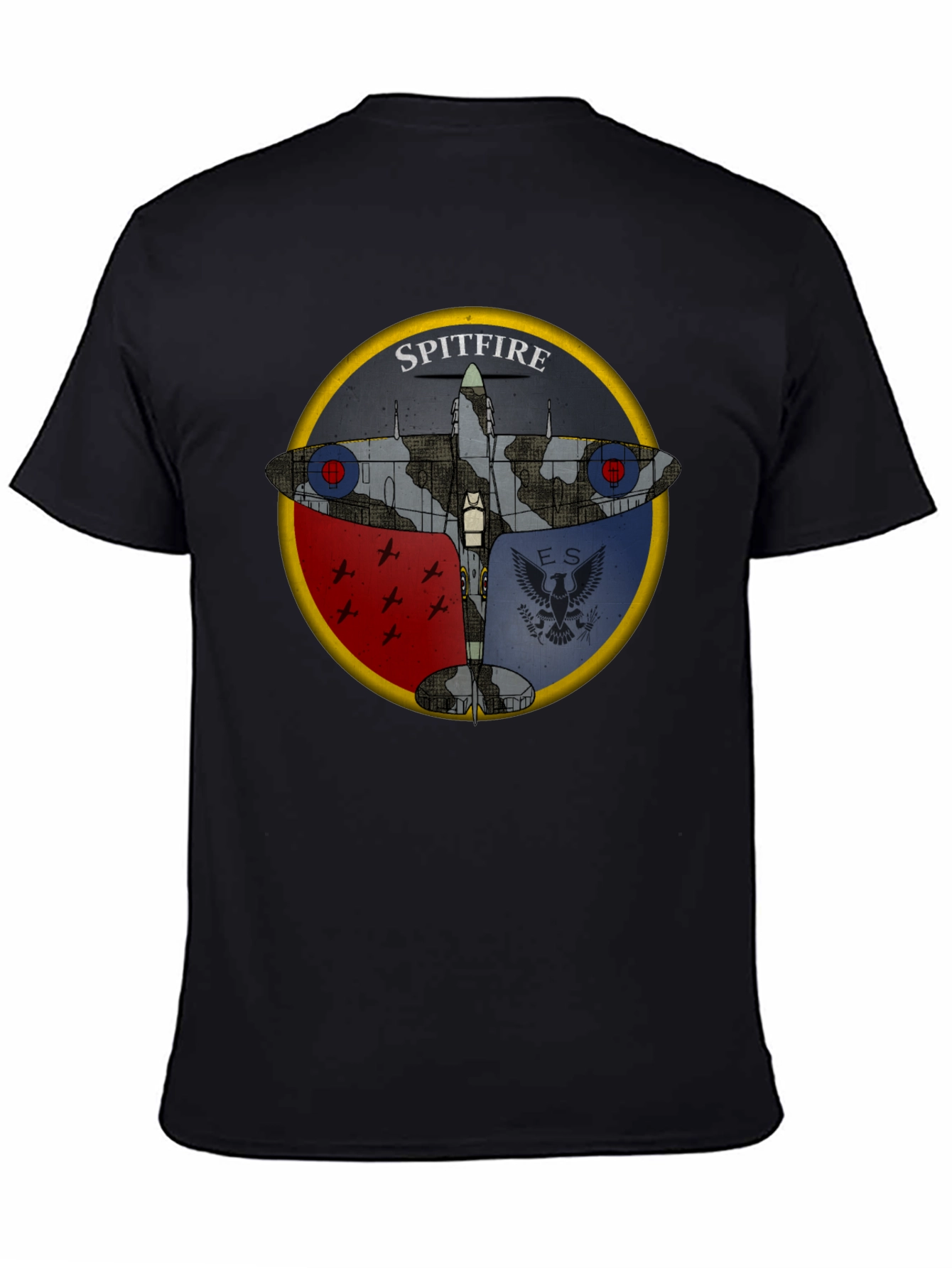 Spitfire Plane Graphic Black T-Shirt