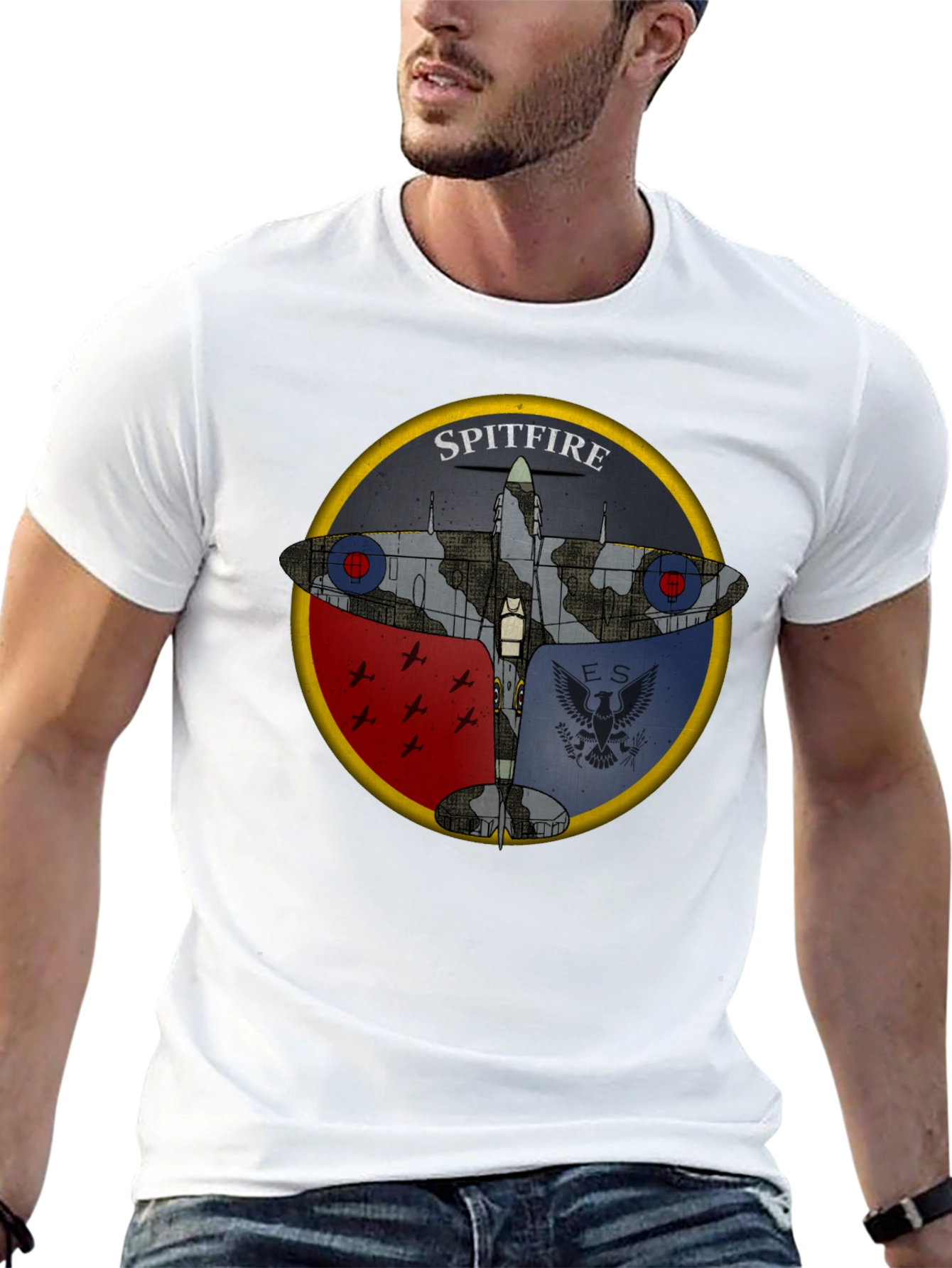 Spitfire Plane Graphic Black T-Shirt
