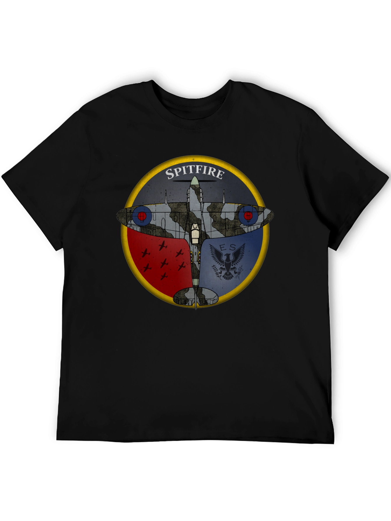 Spitfire Plane Graphic Black T-Shirt