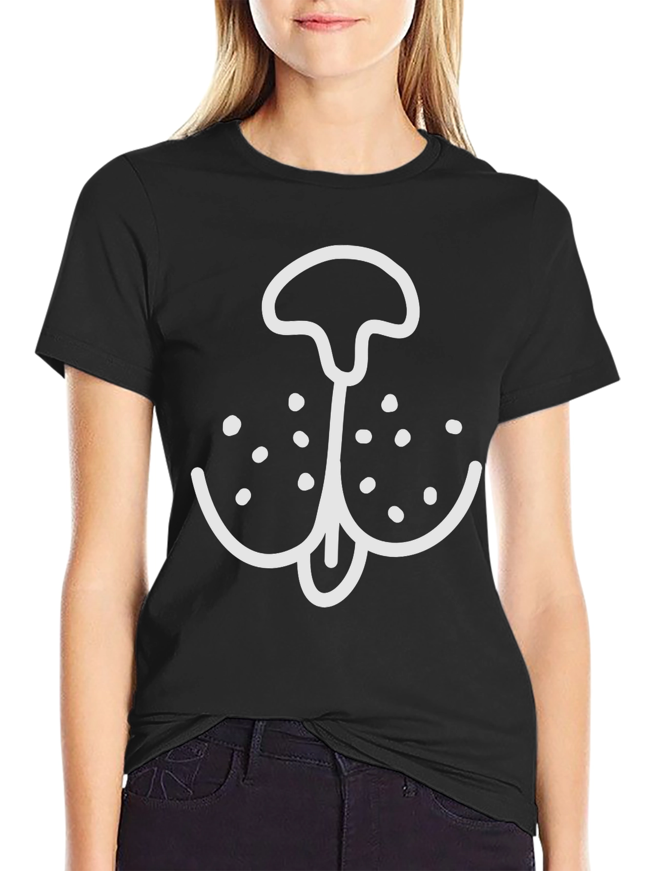 Dog Nose Graphic Tee - Black Cotton T-Shirt