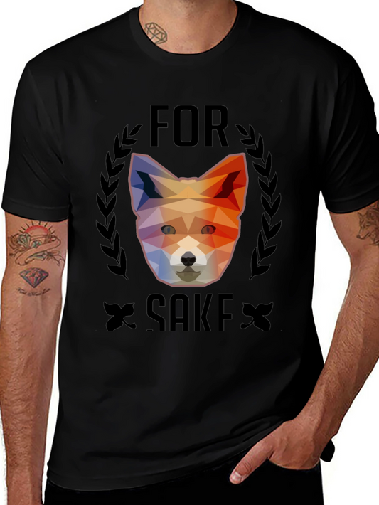 Geometric Fox For Sake Graphic Tee - Soft Cotton Blend