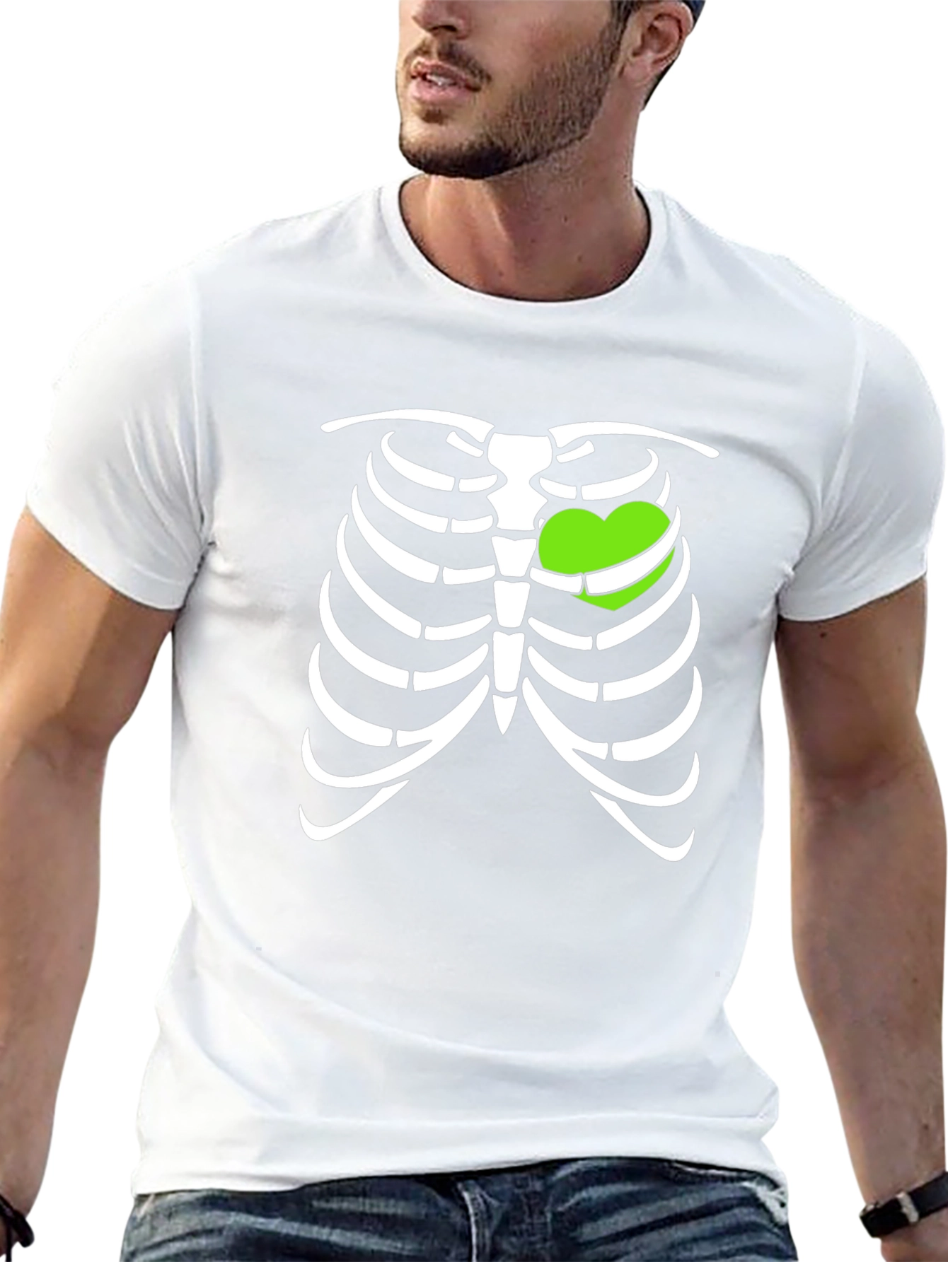 Heart Ribcage T-Shirt - Fun Halloween Tee