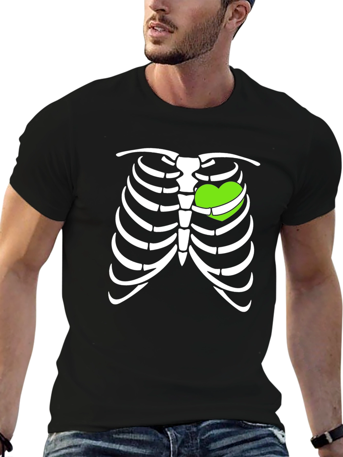 Heart Ribcage T-Shirt - Fun Halloween Tee