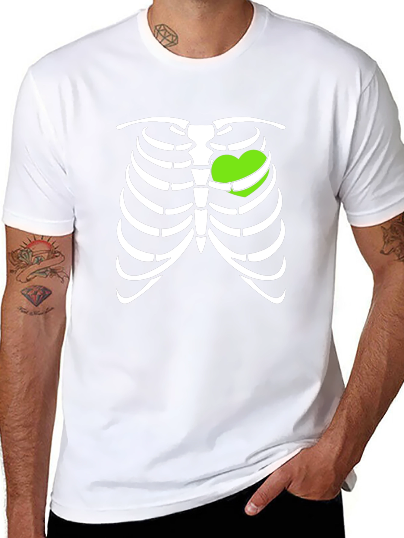 Heart Ribcage T-Shirt - Fun Halloween Tee