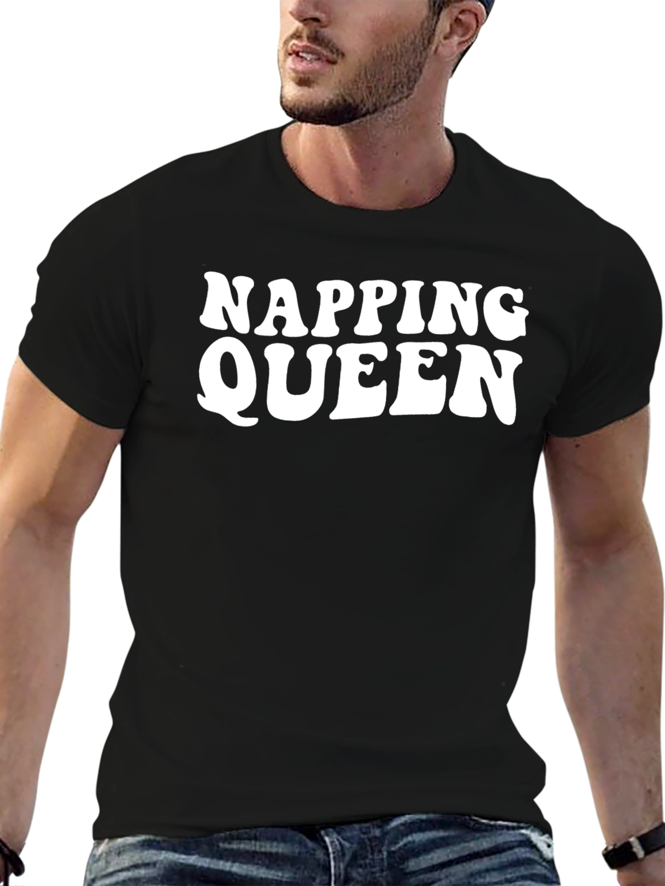 Napping Queen Black Graphic T-Shirt