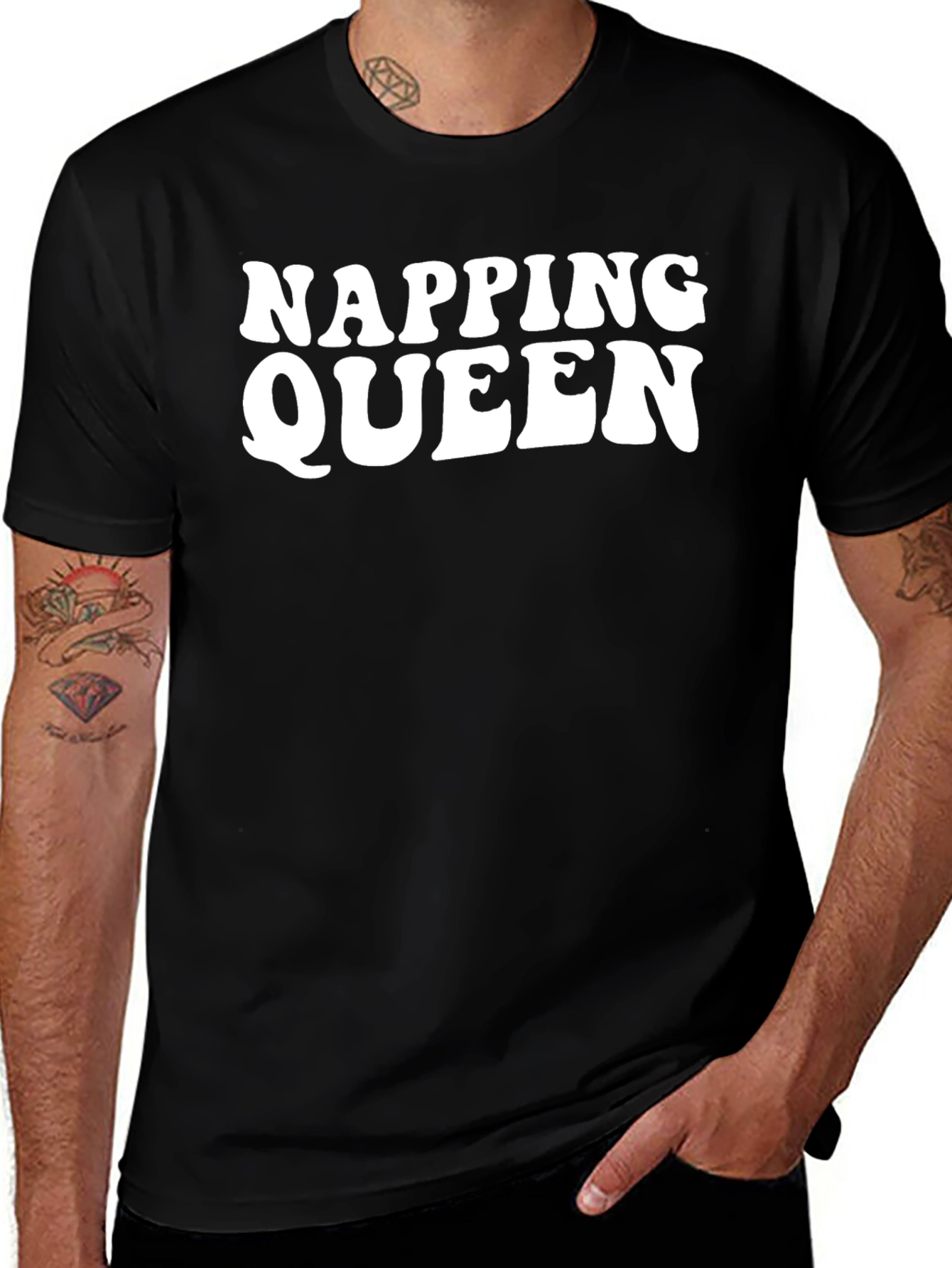Napping Queen Black Graphic T-Shirt