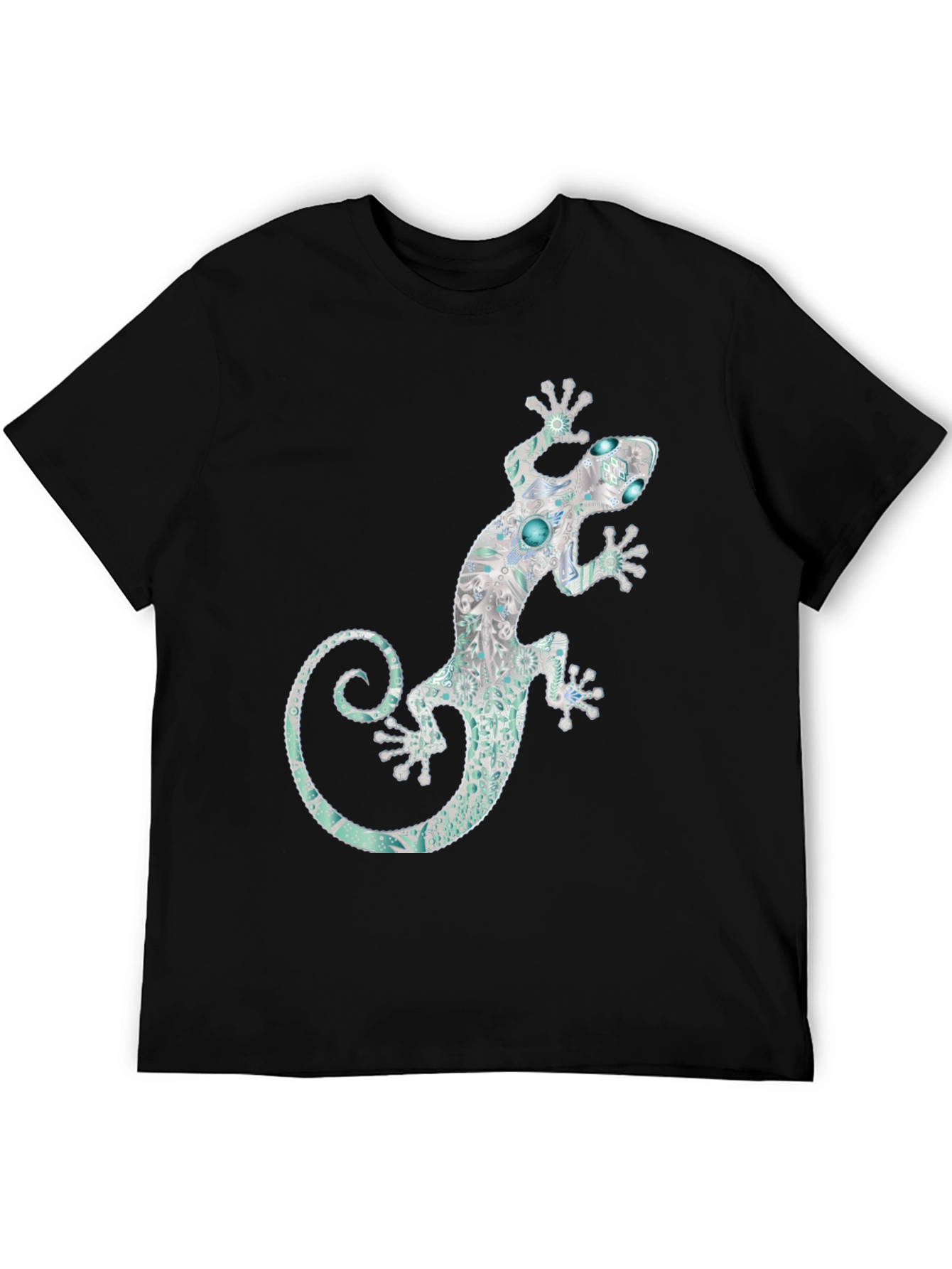 Lizard Graphic Black T-Shirt - Unique Design