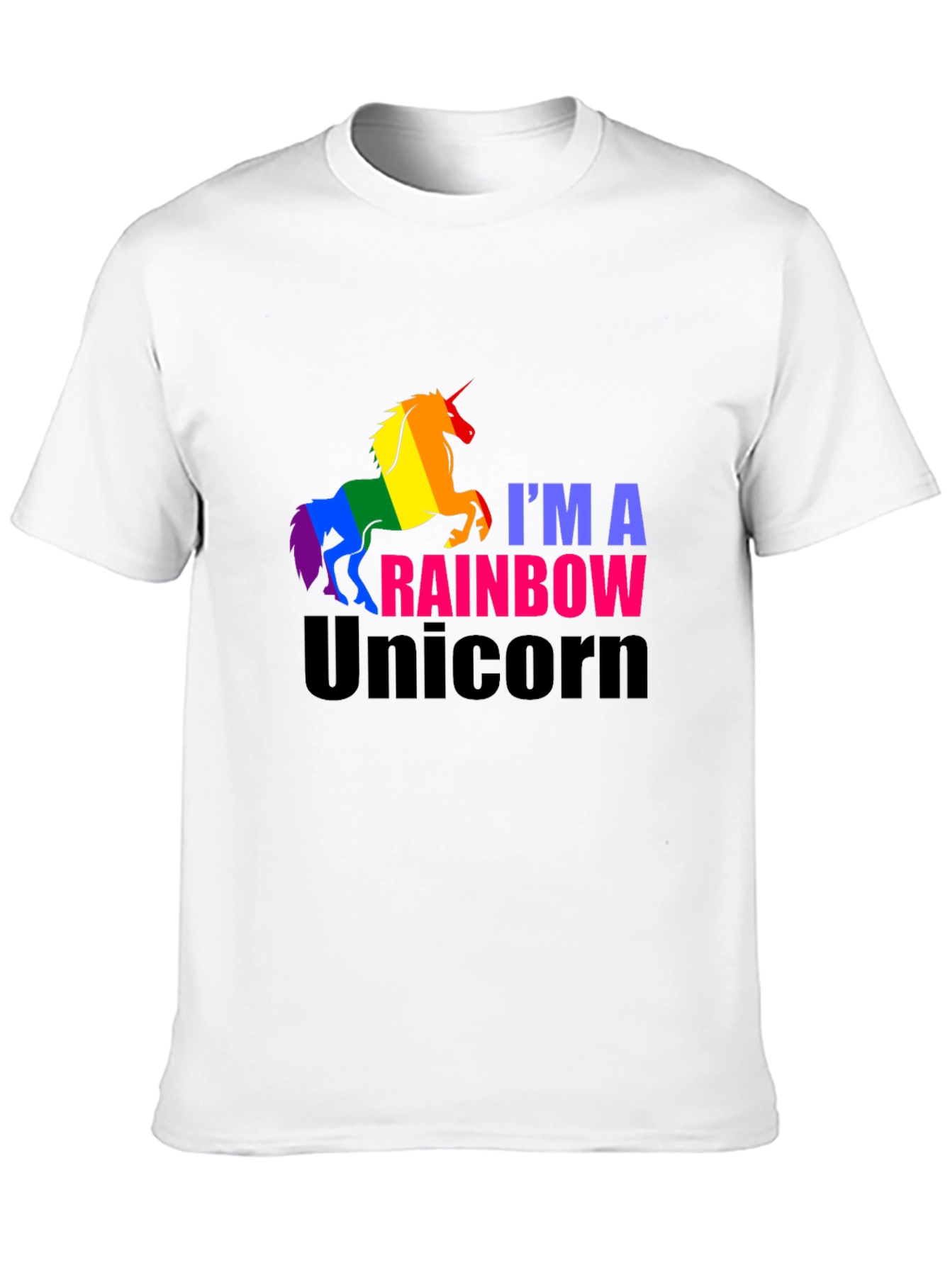 Rainbow Unicorn Graphic Tee - Black