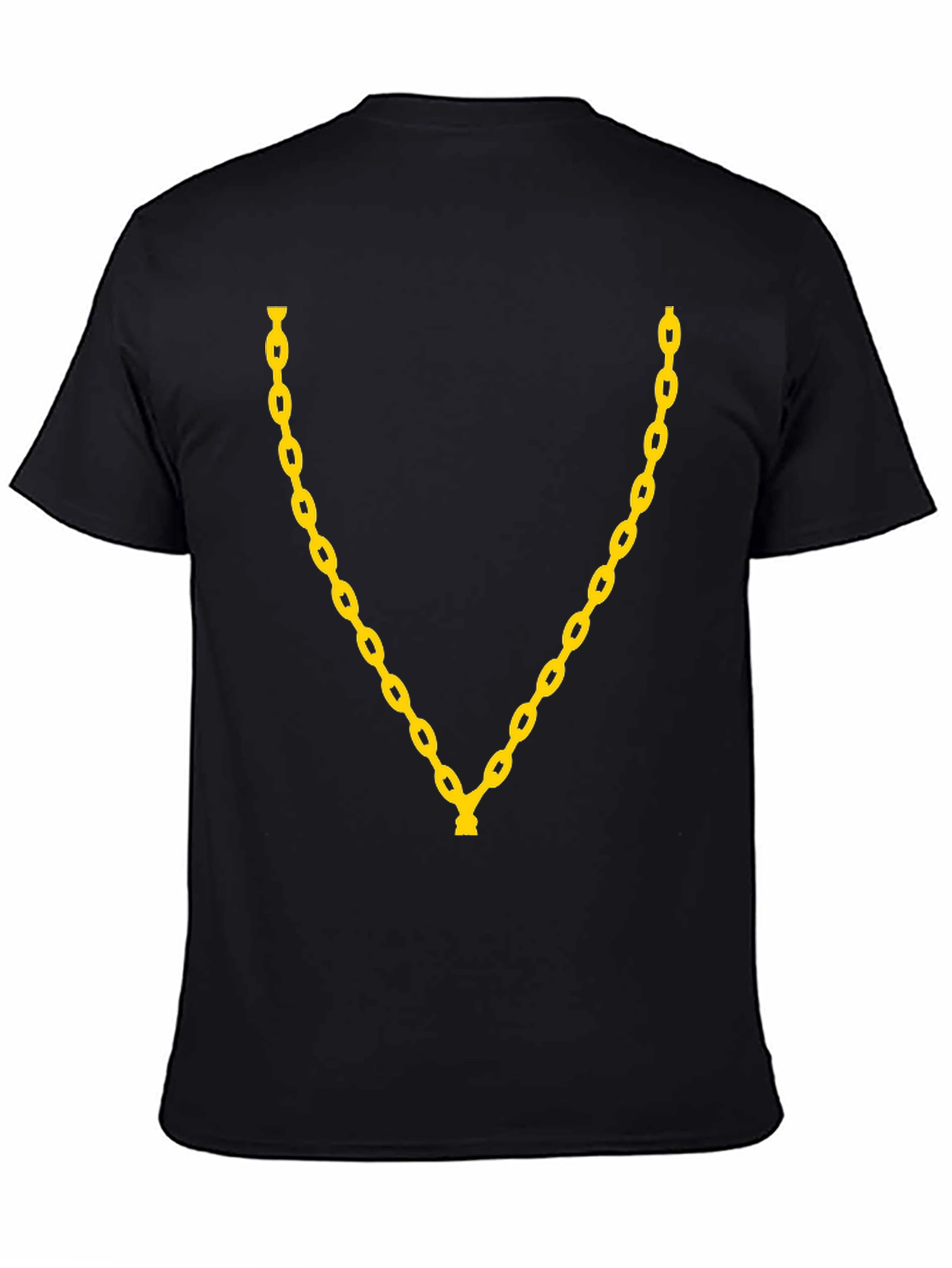 Chain Graphic Tee - Stylish Black Crew Neck T-Shirt