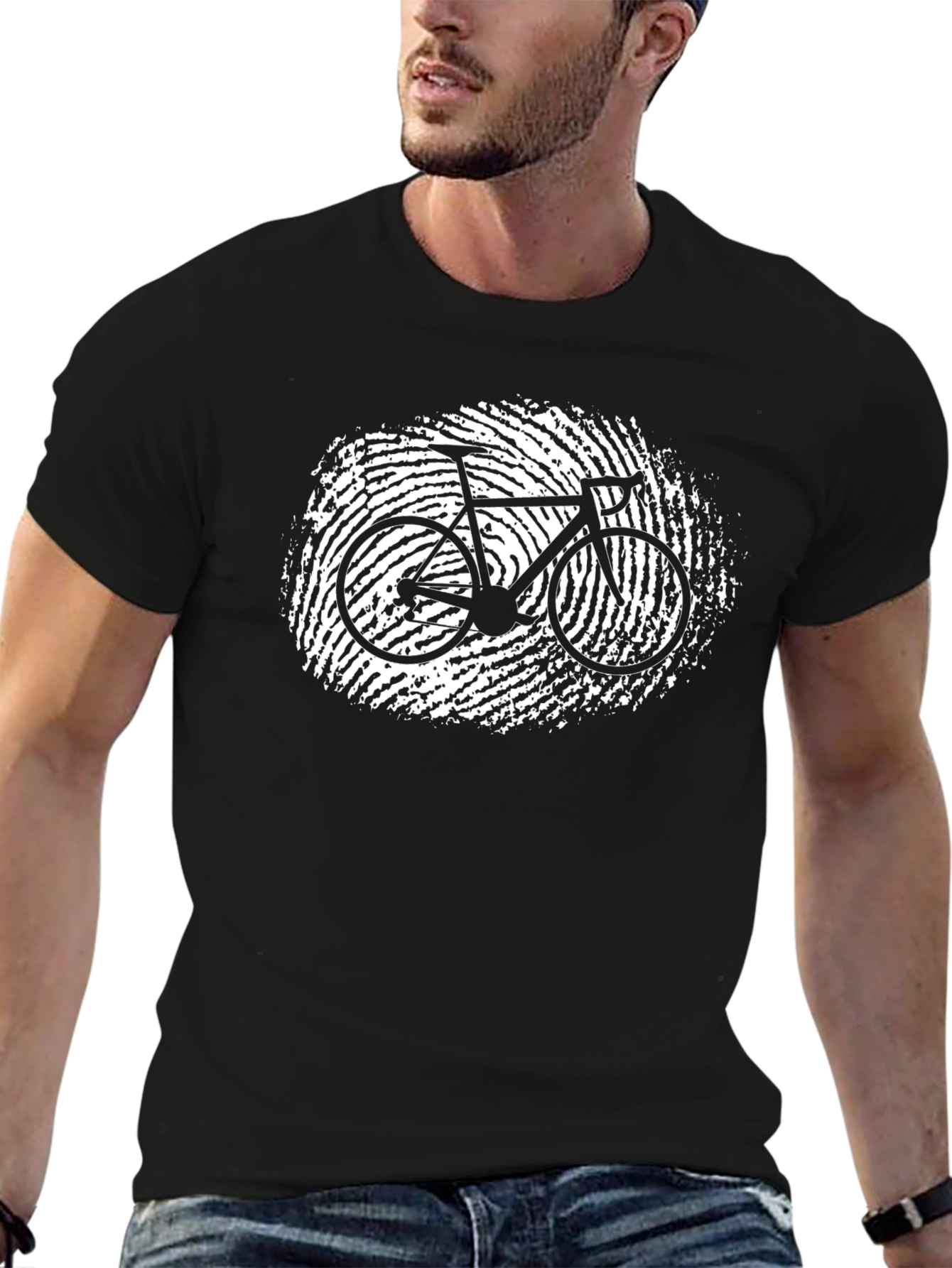 Bike Fingerprint Graphic T-Shirt