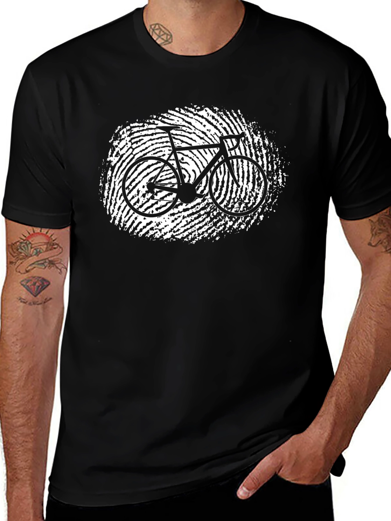 Bike Fingerprint Graphic T-Shirt
