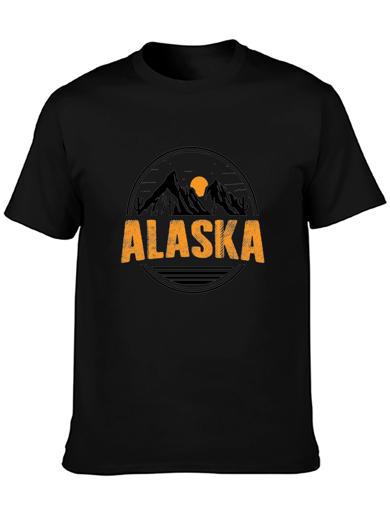 Alaska Graphic Tee - Mountain Sunset Design