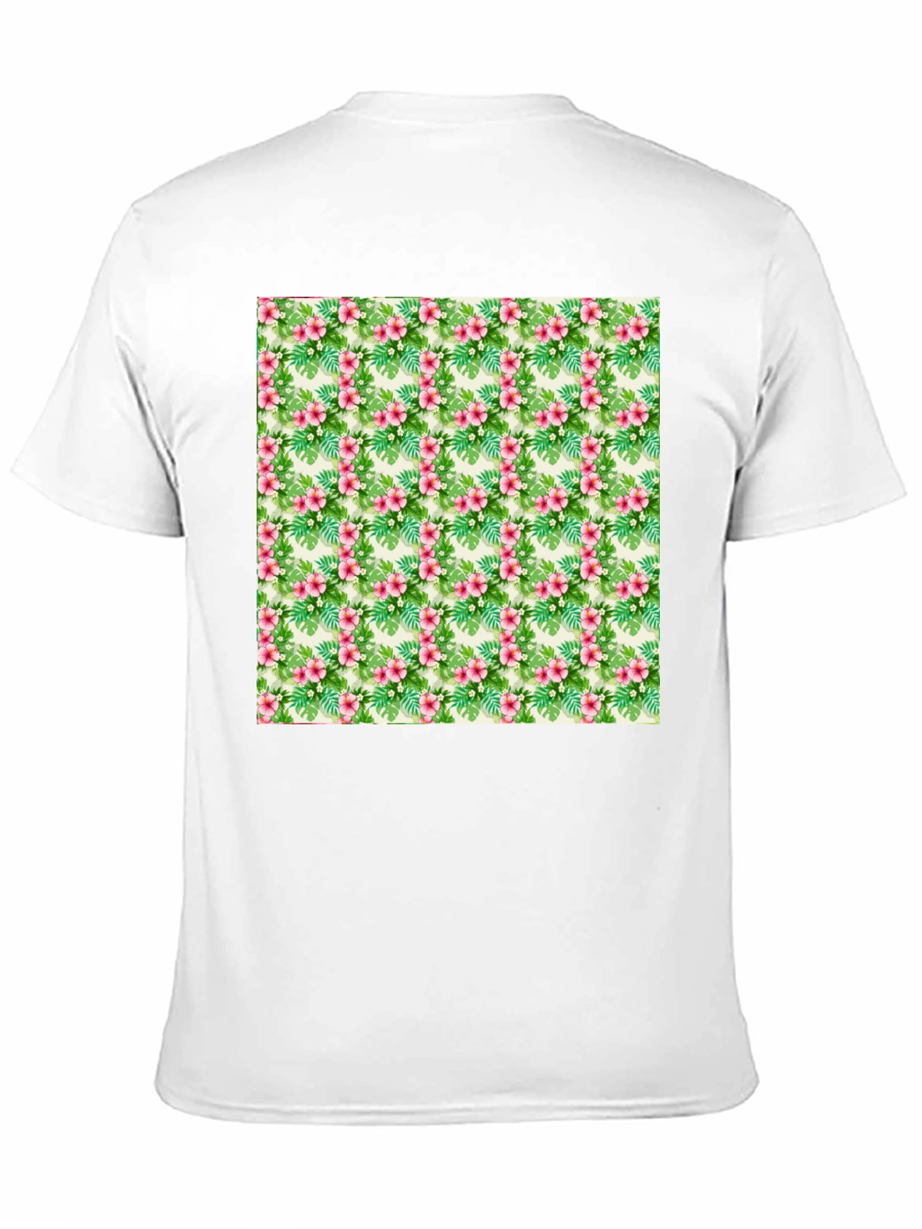 Tropical Floral Print Black T-Shirt