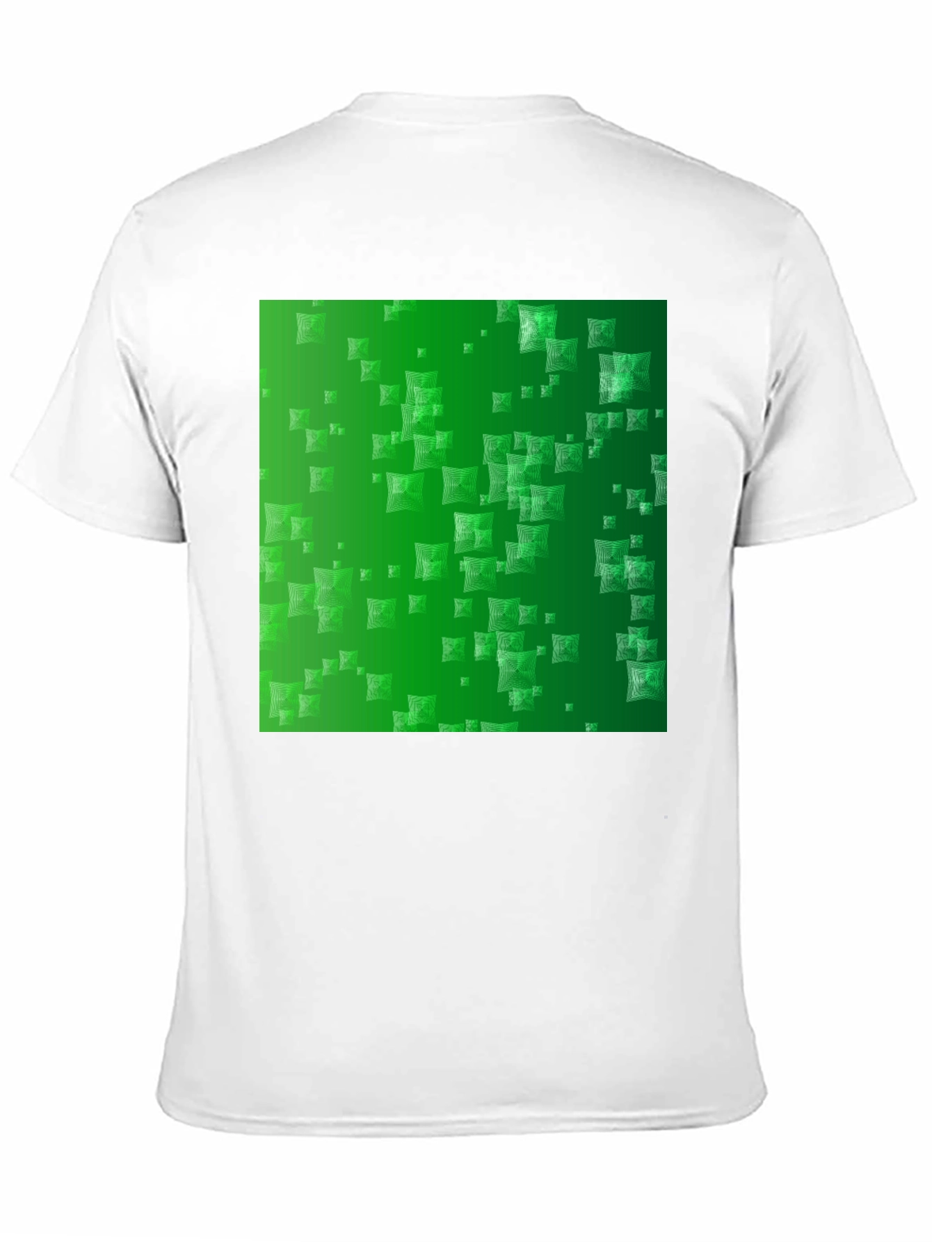 Stylish Black Tee with Green Square Design