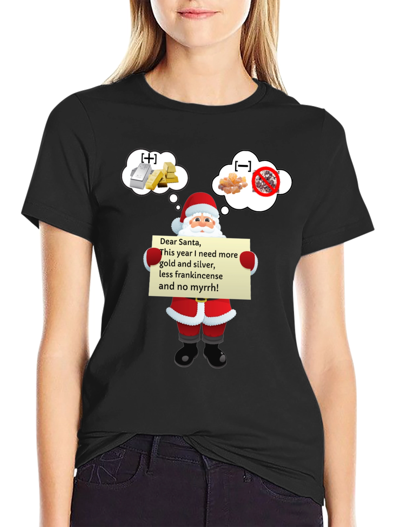 Dear Santa Gold Silver Funny T-Shirt