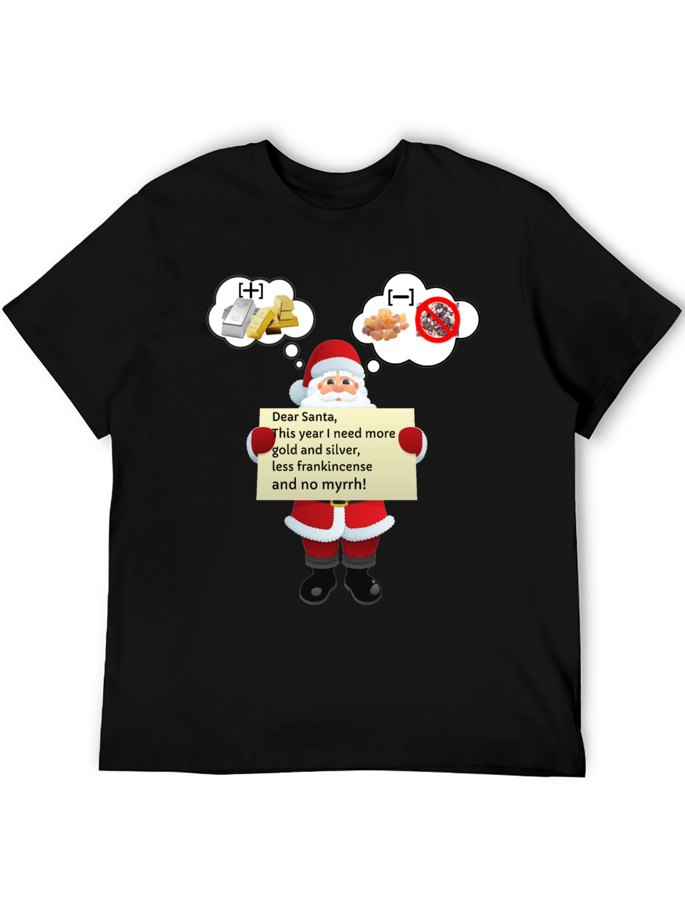 Dear Santa Gold Silver Funny T-Shirt