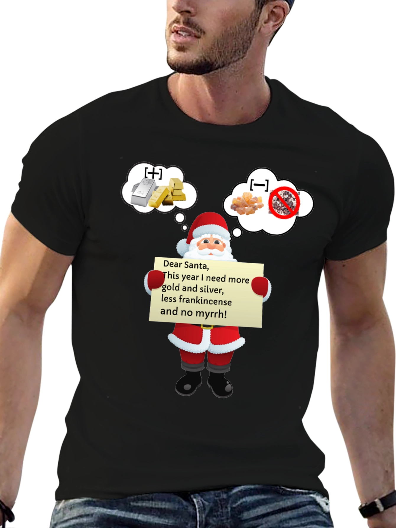 Dear Santa Gold Silver Funny T-Shirt