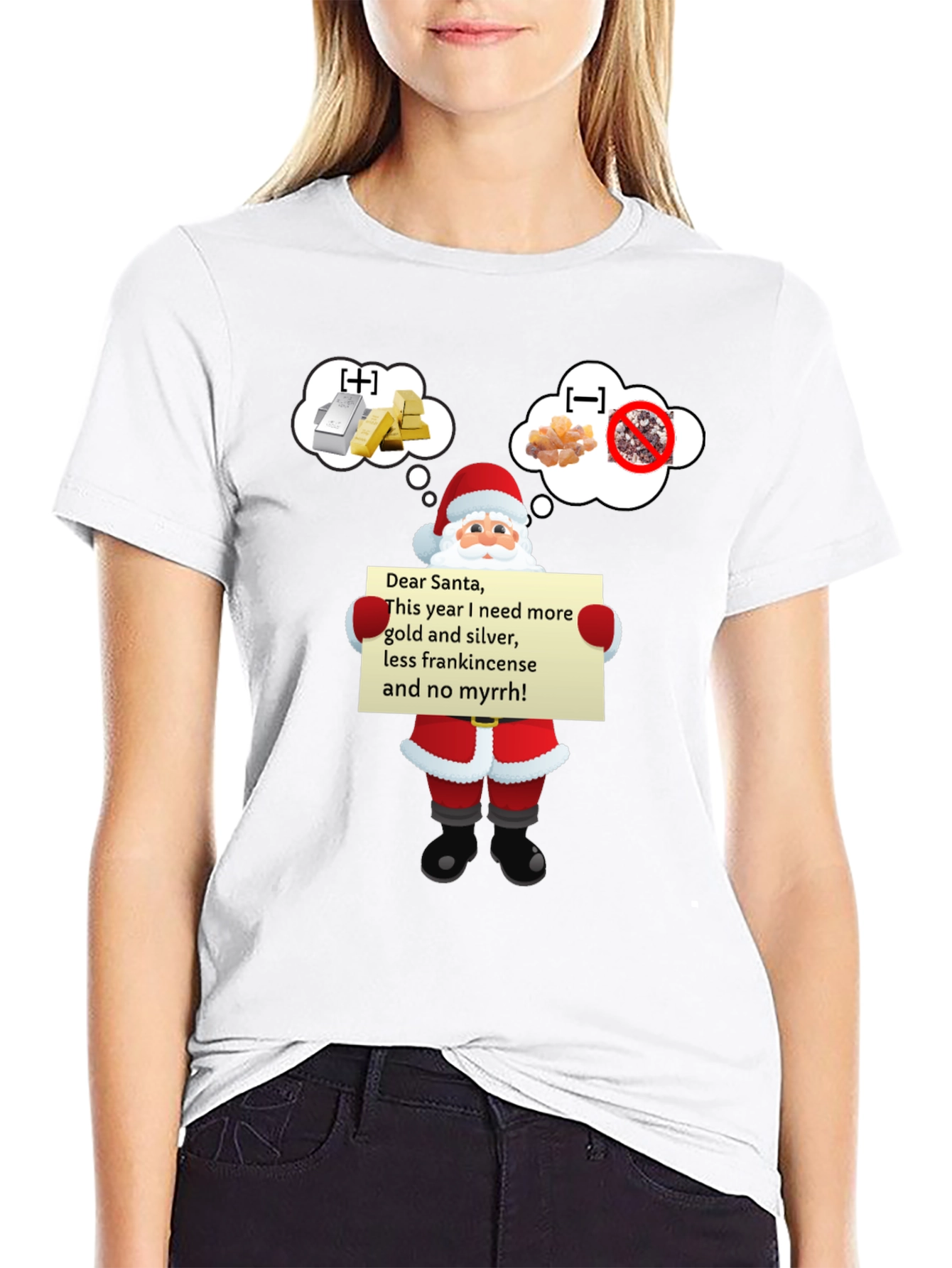 Dear Santa Gold Silver Funny T-Shirt