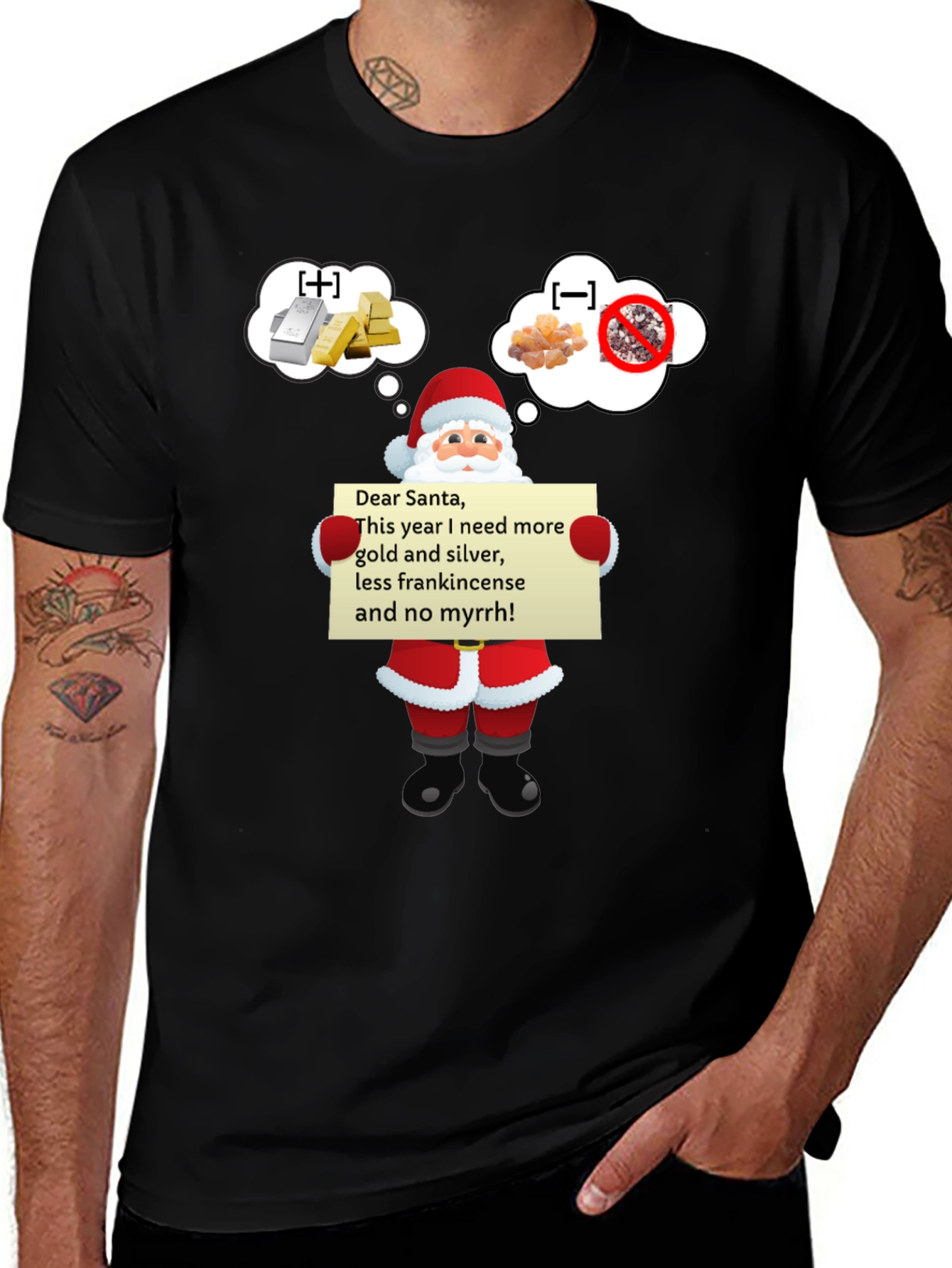 Dear Santa Gold Silver Funny T-Shirt