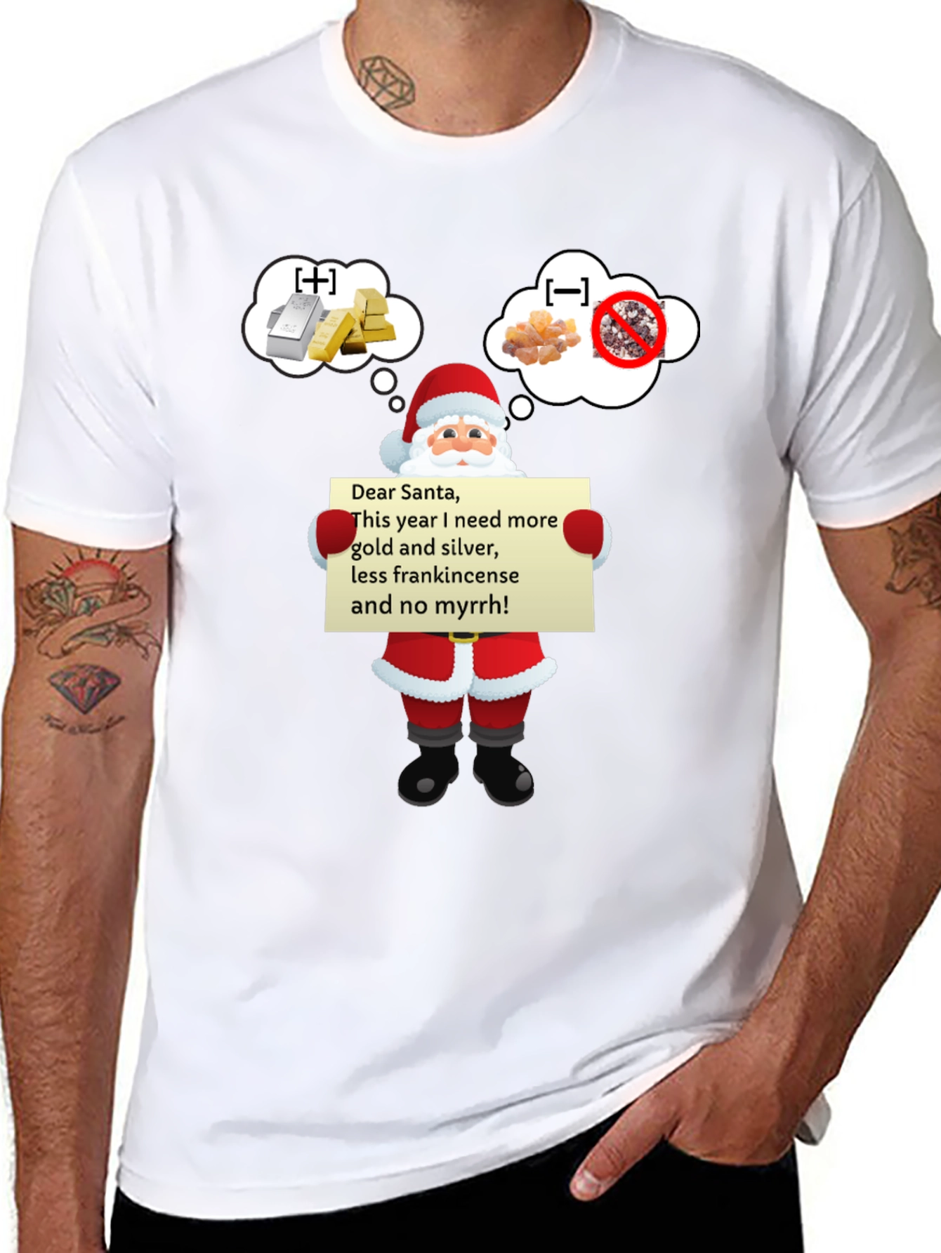 Dear Santa Gold Silver Funny T-Shirt