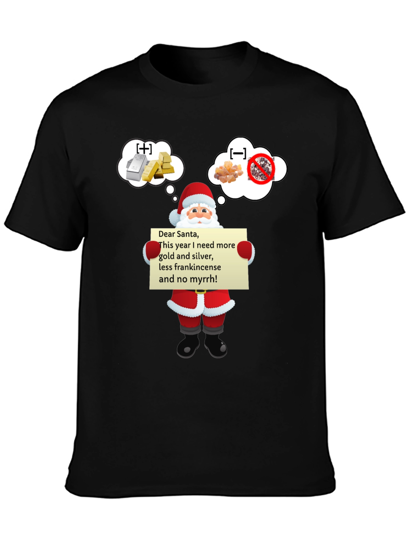 Dear Santa Gold Silver Funny T-Shirt