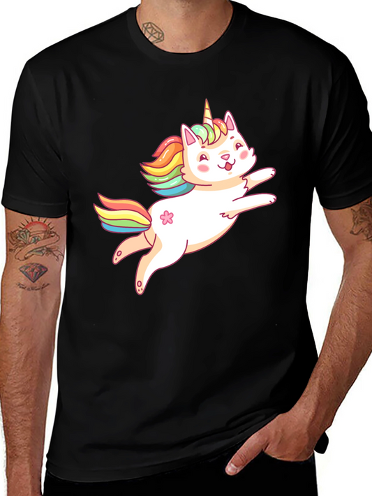 Unicorn Cat Graphic T-Shirt - Fun Cute Tee