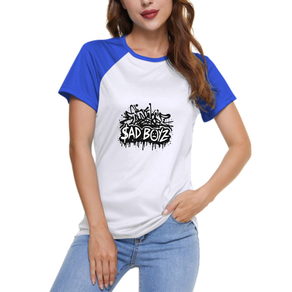 Sad Boyz Graffiti Women's Short Sleeve T-Shirt | 100% Cotton Streetwear Graphic Tee(z101)