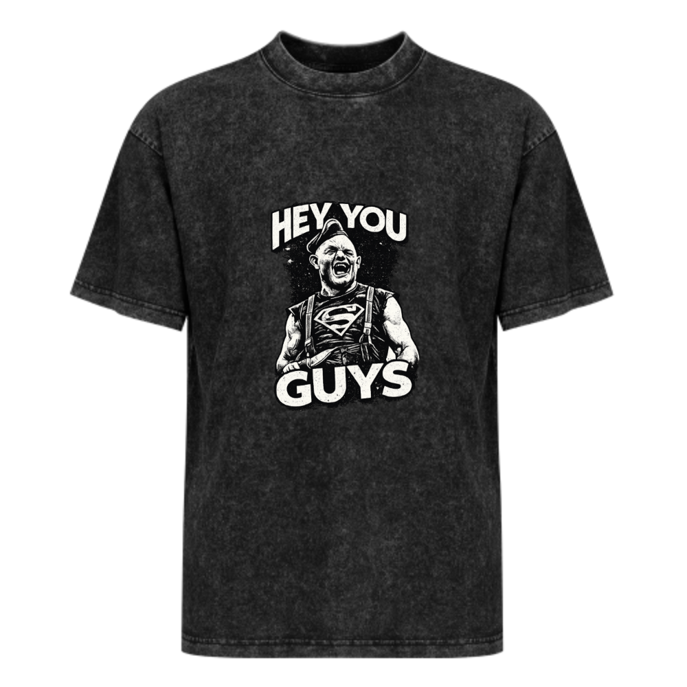 Hey You Guys Vintage Washed Graphic T-Shirt | Funny Retro Streetwear Tee(z115)