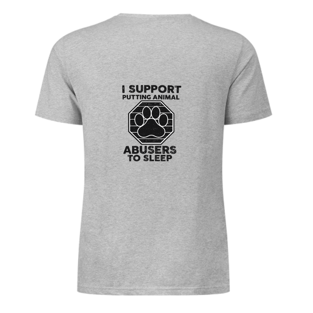 Vintage Animal Lover Graphic Tee – “I Support Putting Animal Abusers To Sleep” Funny Rescue Shirt(z136)