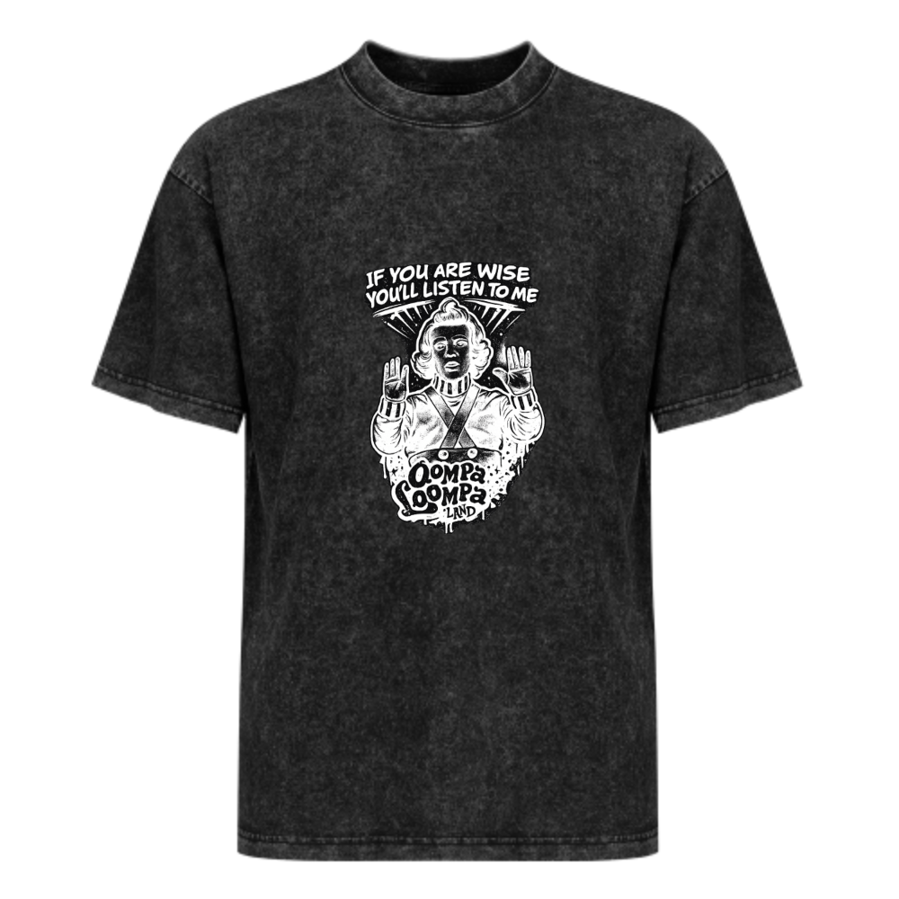 Oompa Loompa Funny Graphic Washed T-Shirt | Vintage Meme Streetwear Tee(z112)