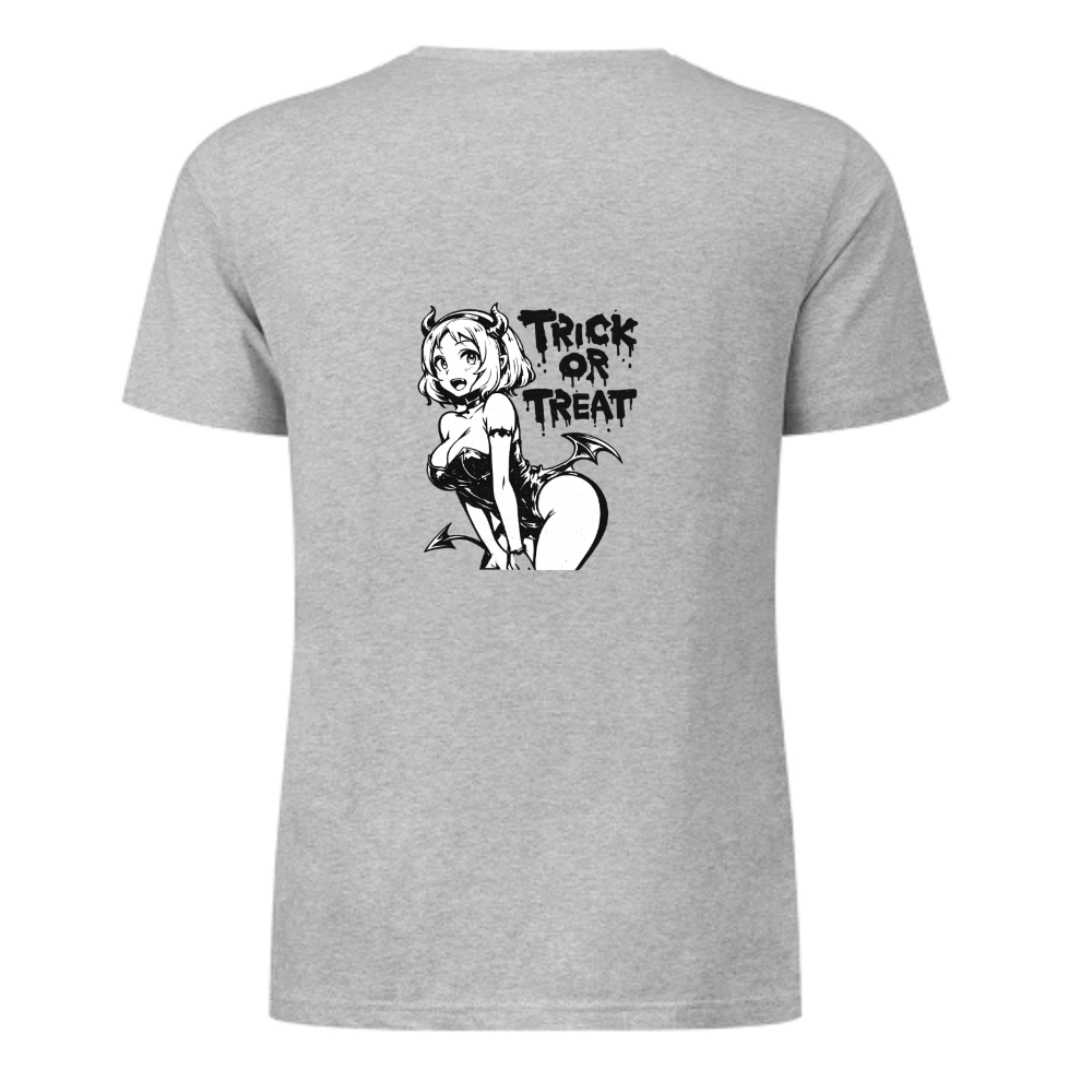 Trick Or Treat Anime Devil Girl Graphic Tee – Cute Halloween Streetwear Shirt(z138)