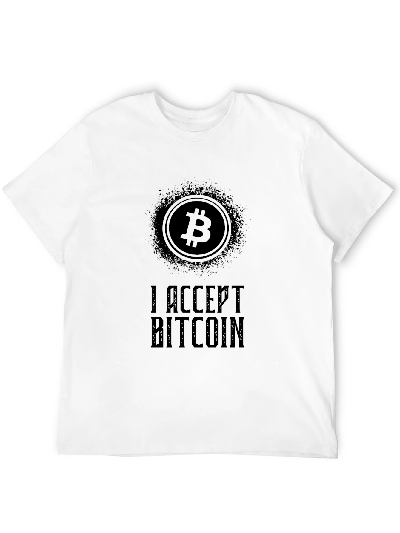 I Accept Bitcoin Black T-Shirt - Crypto Currency Tee