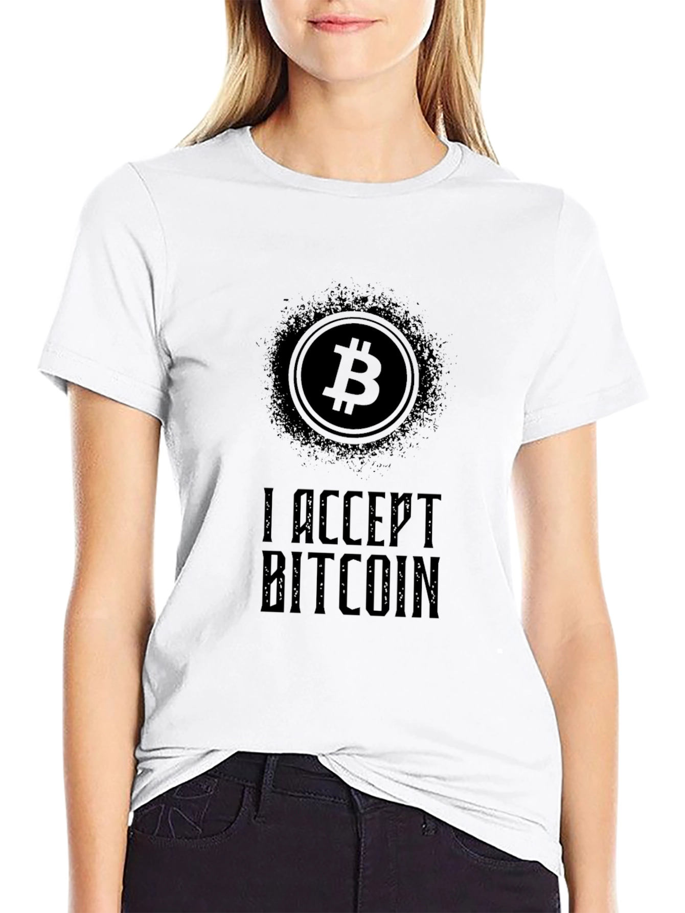 I Accept Bitcoin Black T-Shirt - Crypto Currency Tee