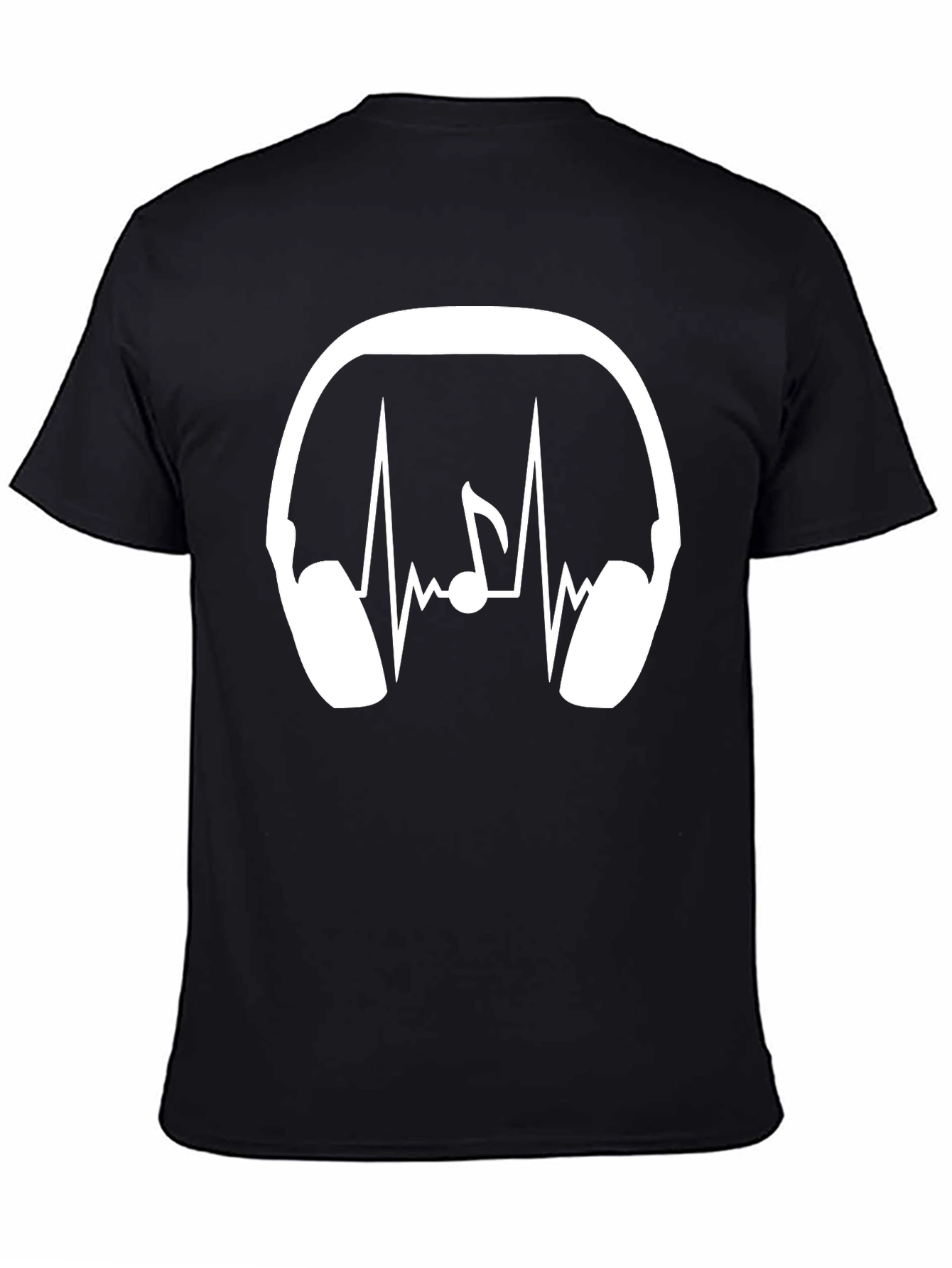 Music Lover T-Shirt: Headphones Heartbeat Note Design