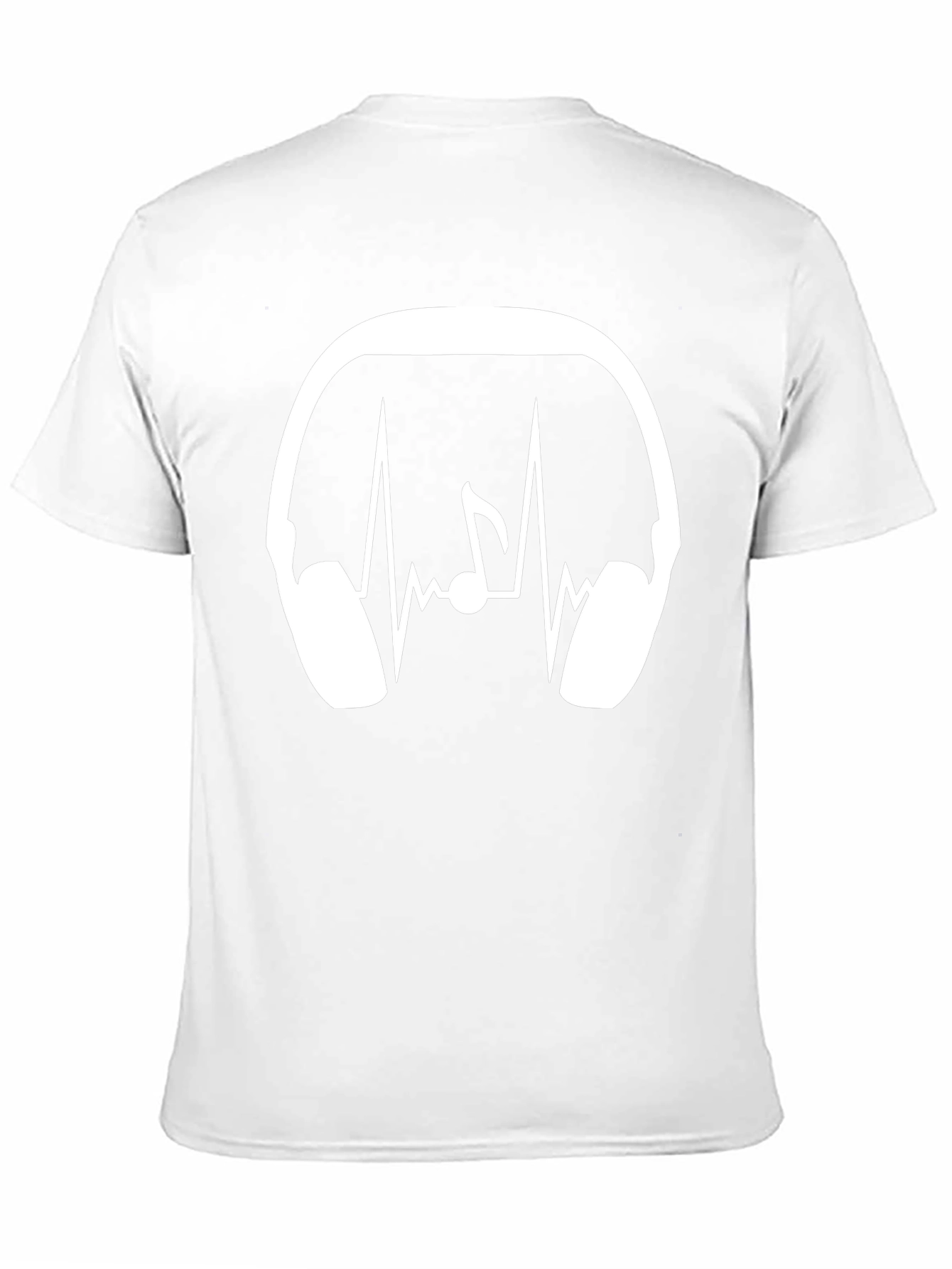 Music Lover T-Shirt: Headphones Heartbeat Note Design
