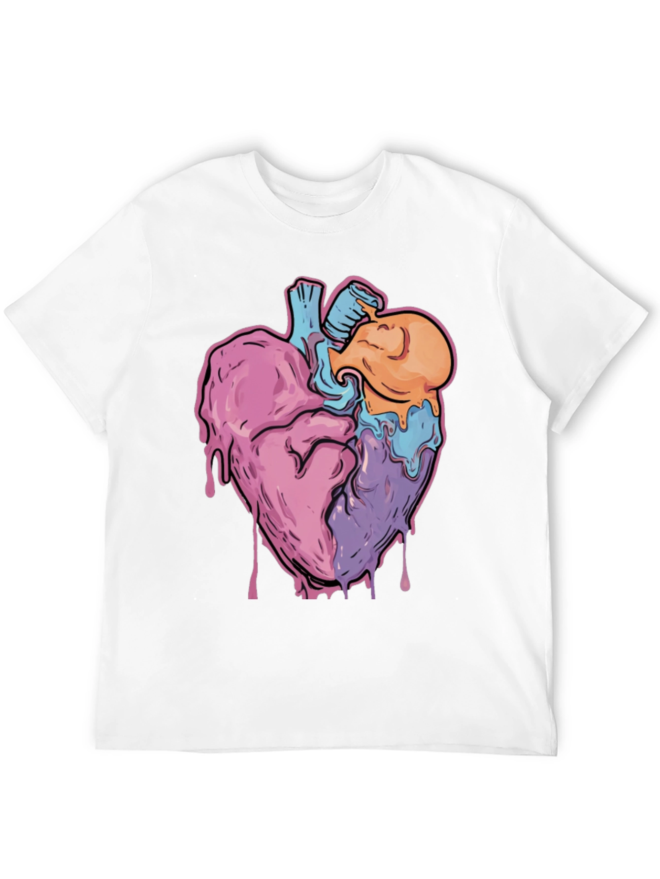 Melting Heart Graphic Tee - Unique Art Design