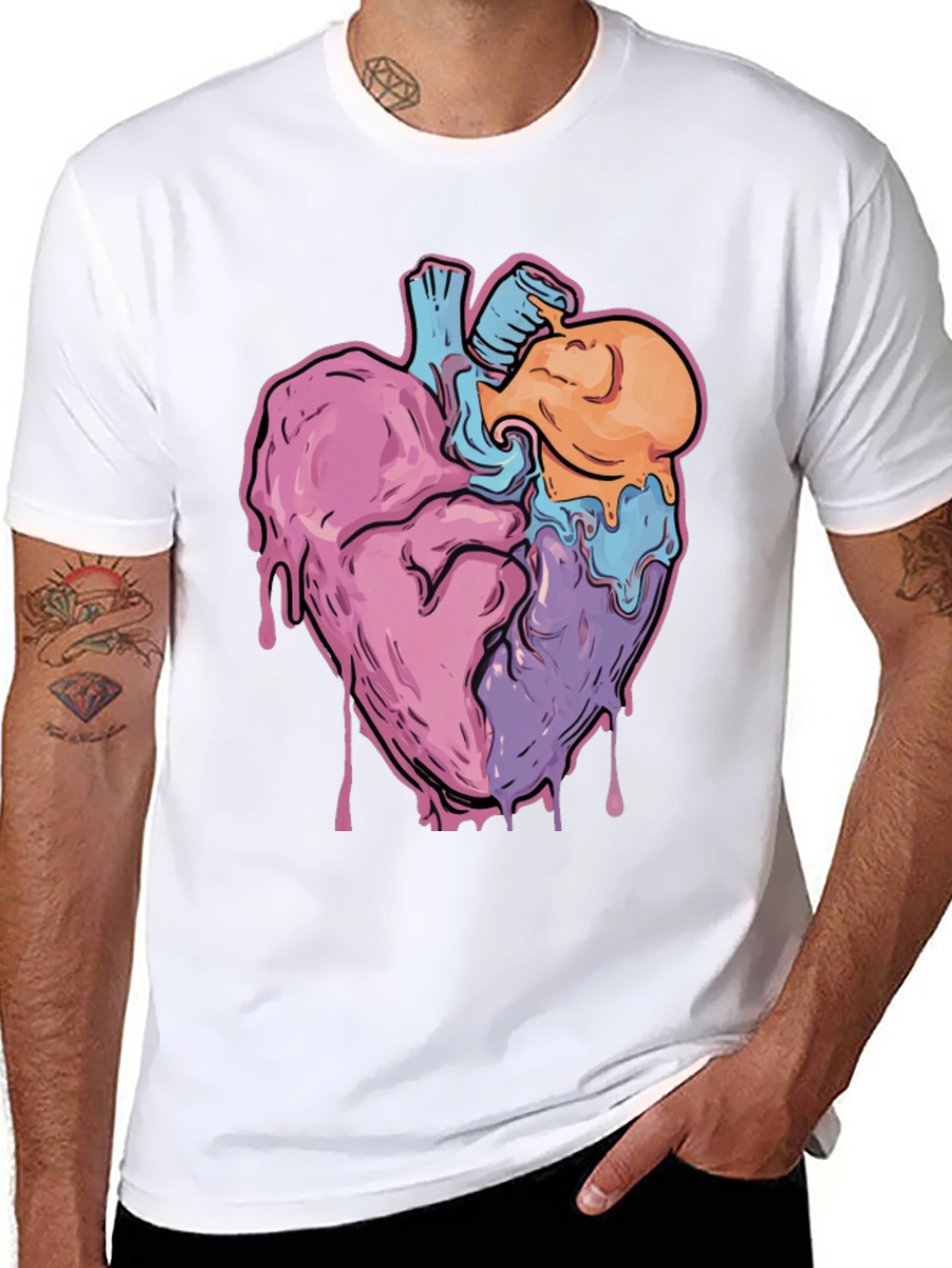 Melting Heart Graphic Tee - Unique Art Design