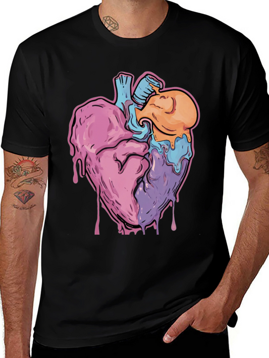 Melting Heart Graphic Tee - Unique Art Design