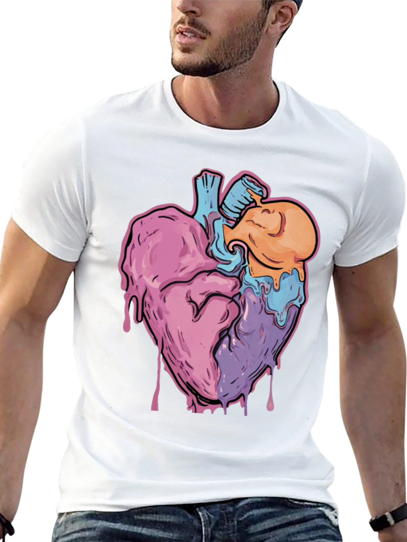 Melting Heart Graphic Tee - Unique Art Design