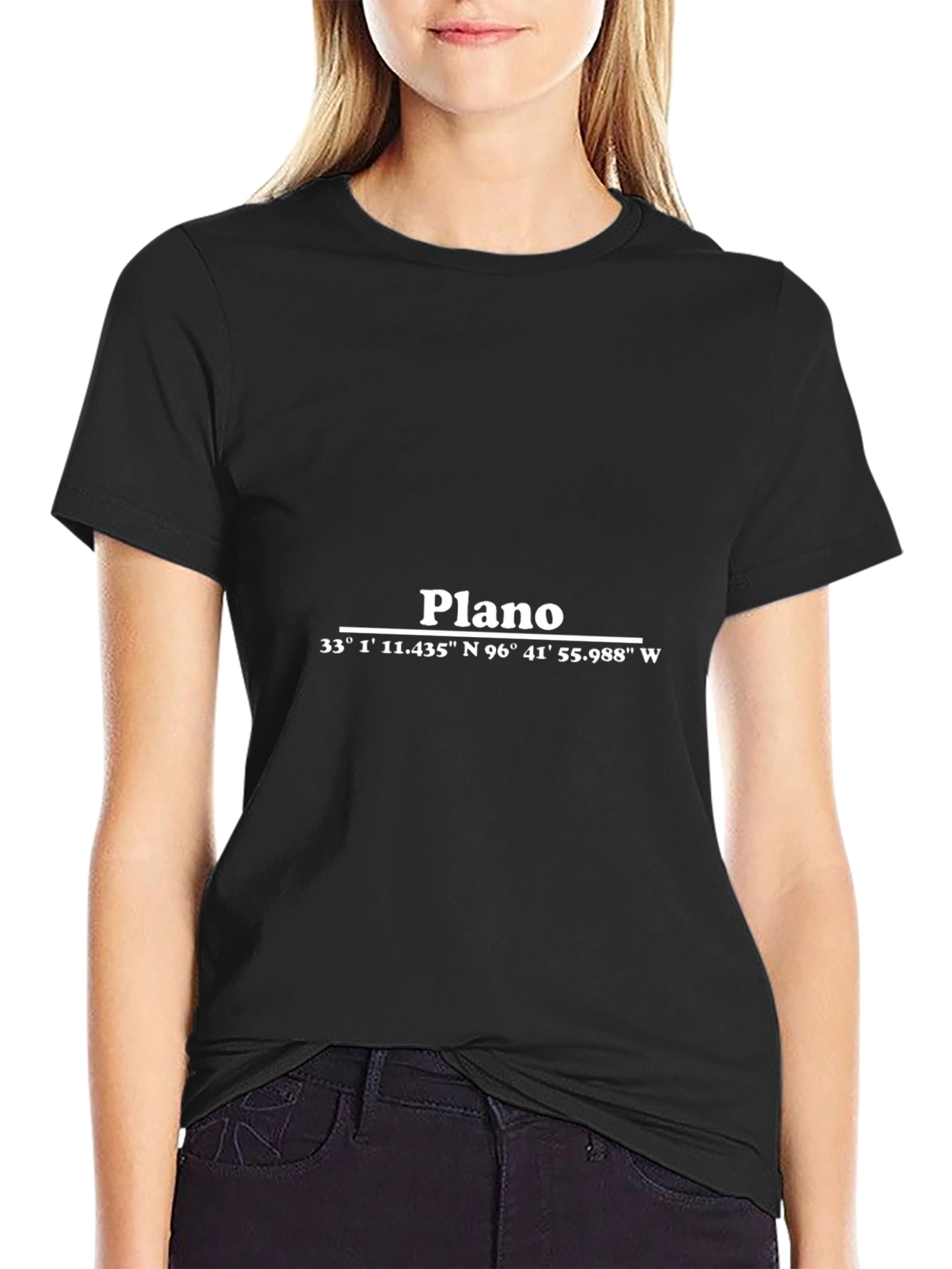 Plano Coordinates Black Graphic Tee