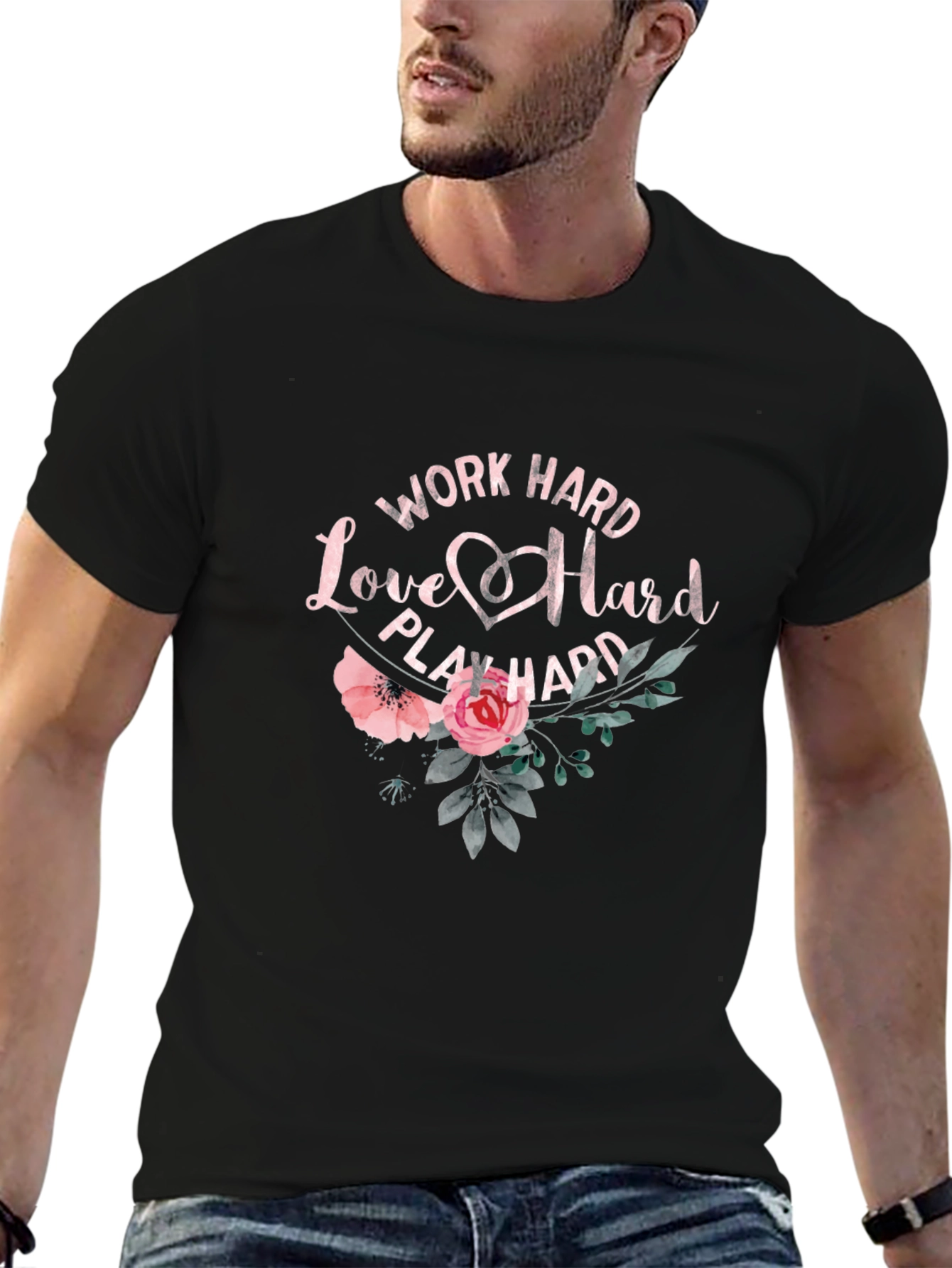 Work Hard Love Hard Play Hard Graphic Tee