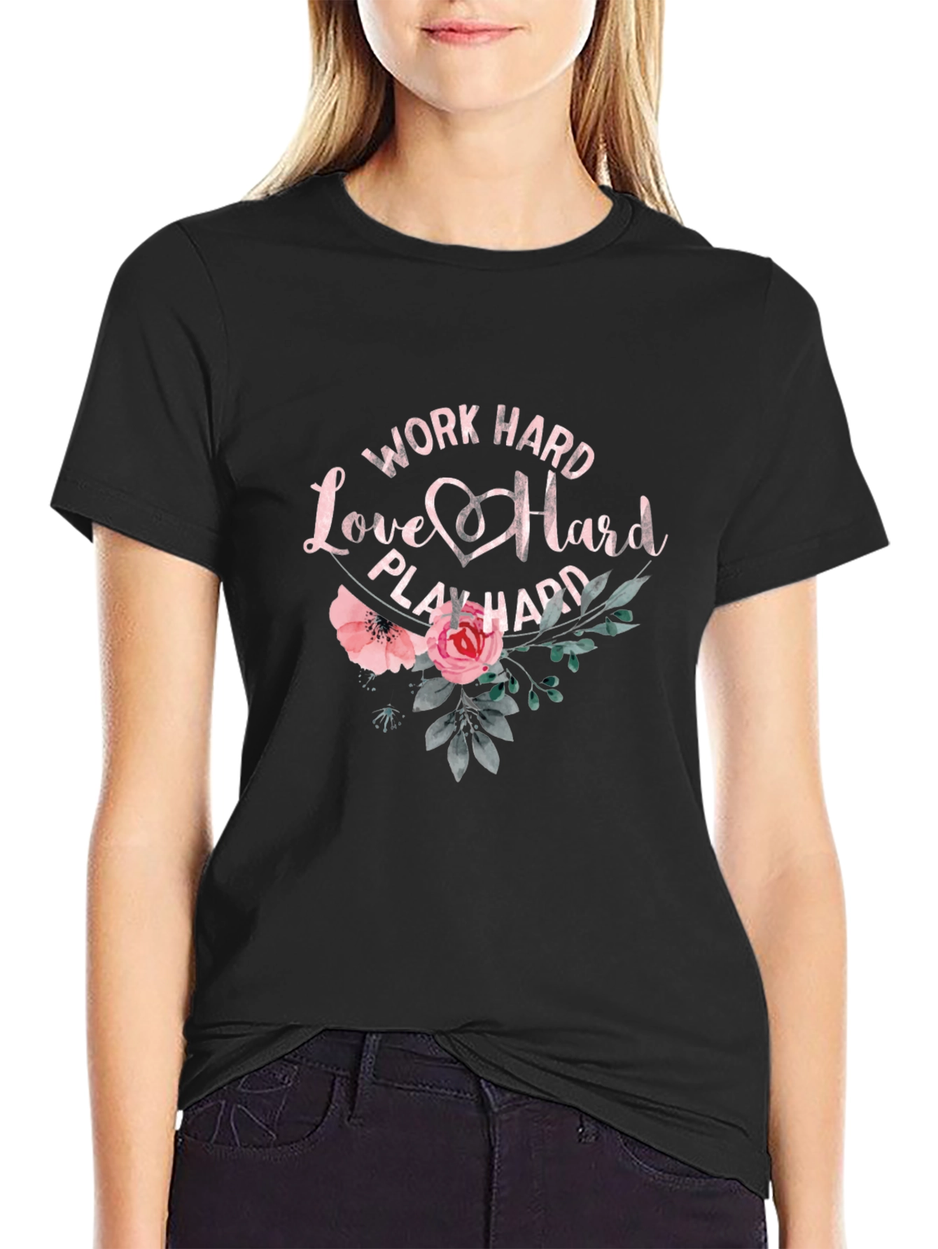 Work Hard Love Hard Play Hard Graphic Tee