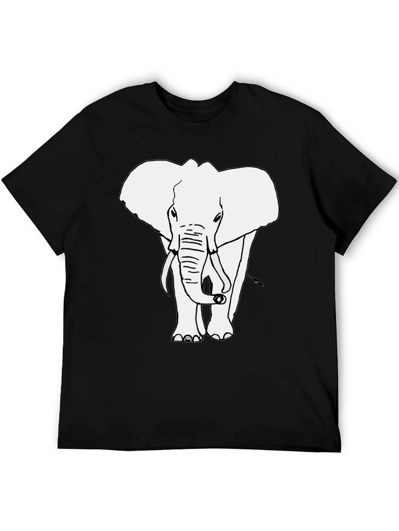 Elephant Graphic T-Shirt - Black Cotton Tee