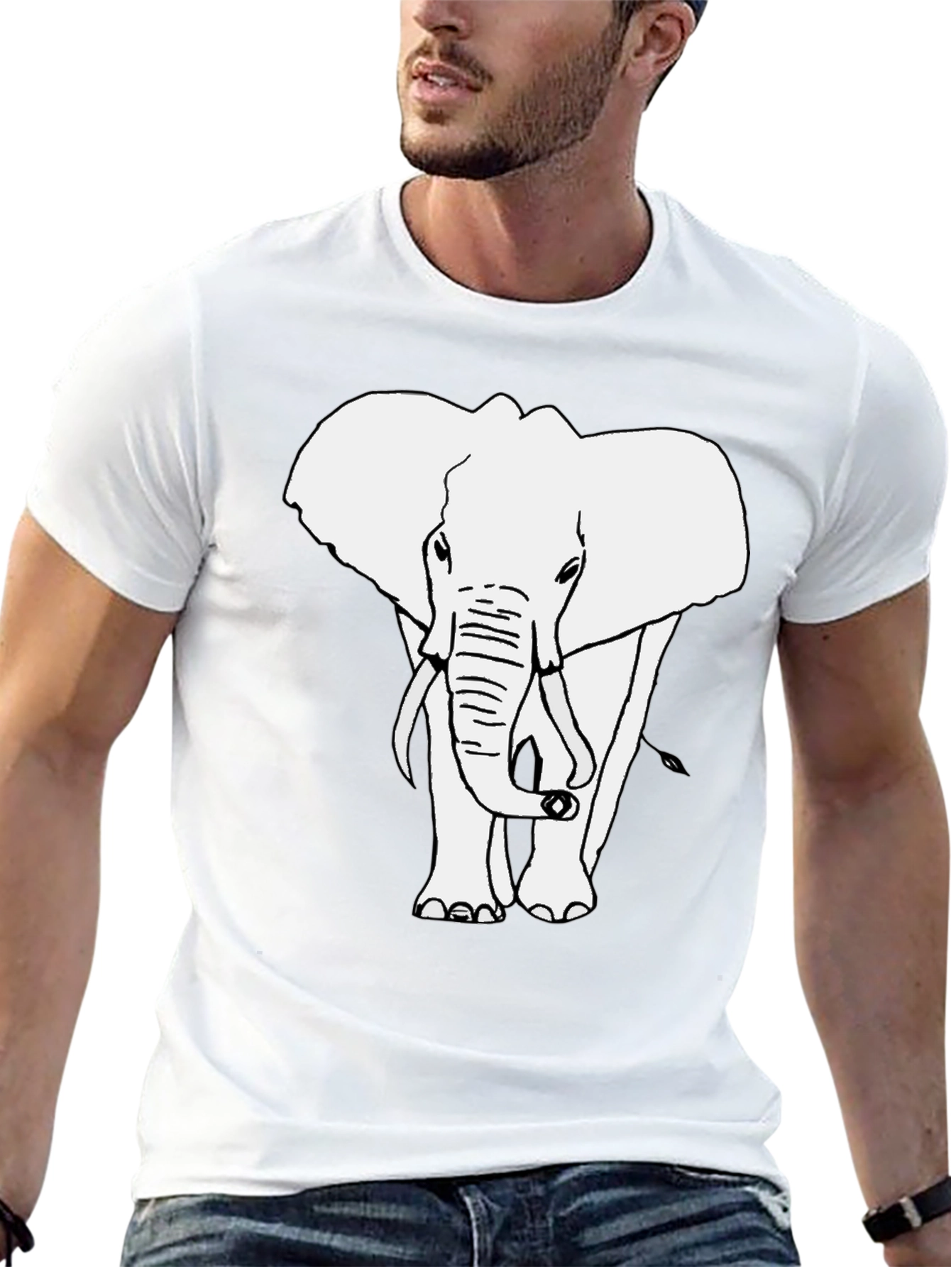 Elephant Graphic T-Shirt - Black Cotton Tee